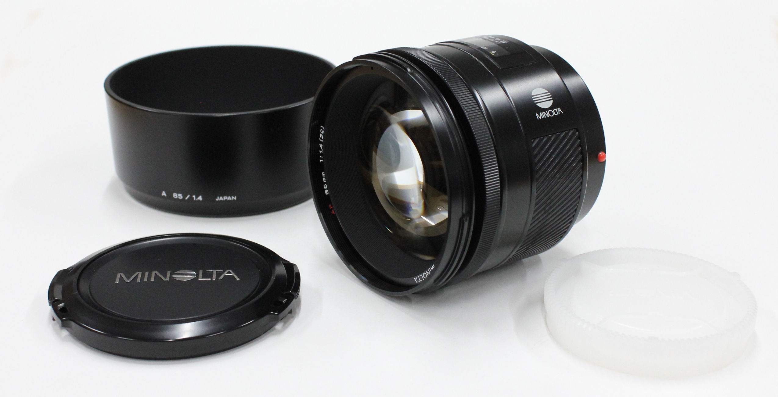 Japan Used Camera Shop | [Mint] MINOLTA AF 85mm F/1.4 MF Lens with Hood from Japan