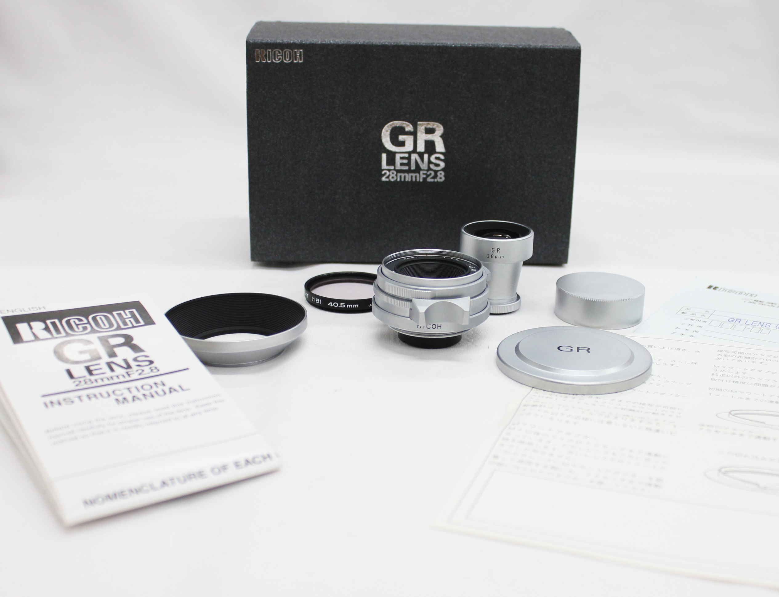 Japan Used Camera Shop | [Mint] Ricoh GR Lens 28mm F/2.8 for L39 LTM Leica Screw Mount with 28mm Finder in Box from Japan