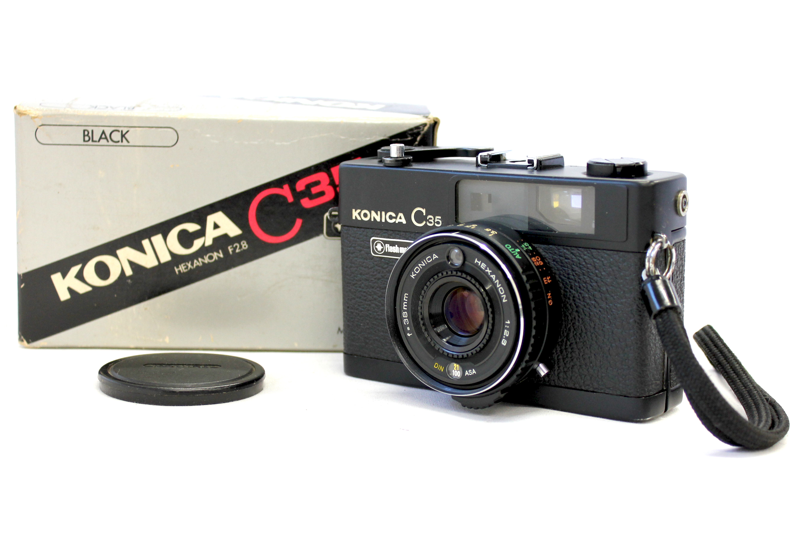 Japan Used Camera Shop | [Excellent++++ in Box] Konica C35 Flash Matic Black 35mm Rangefinder Film Camera from Japan