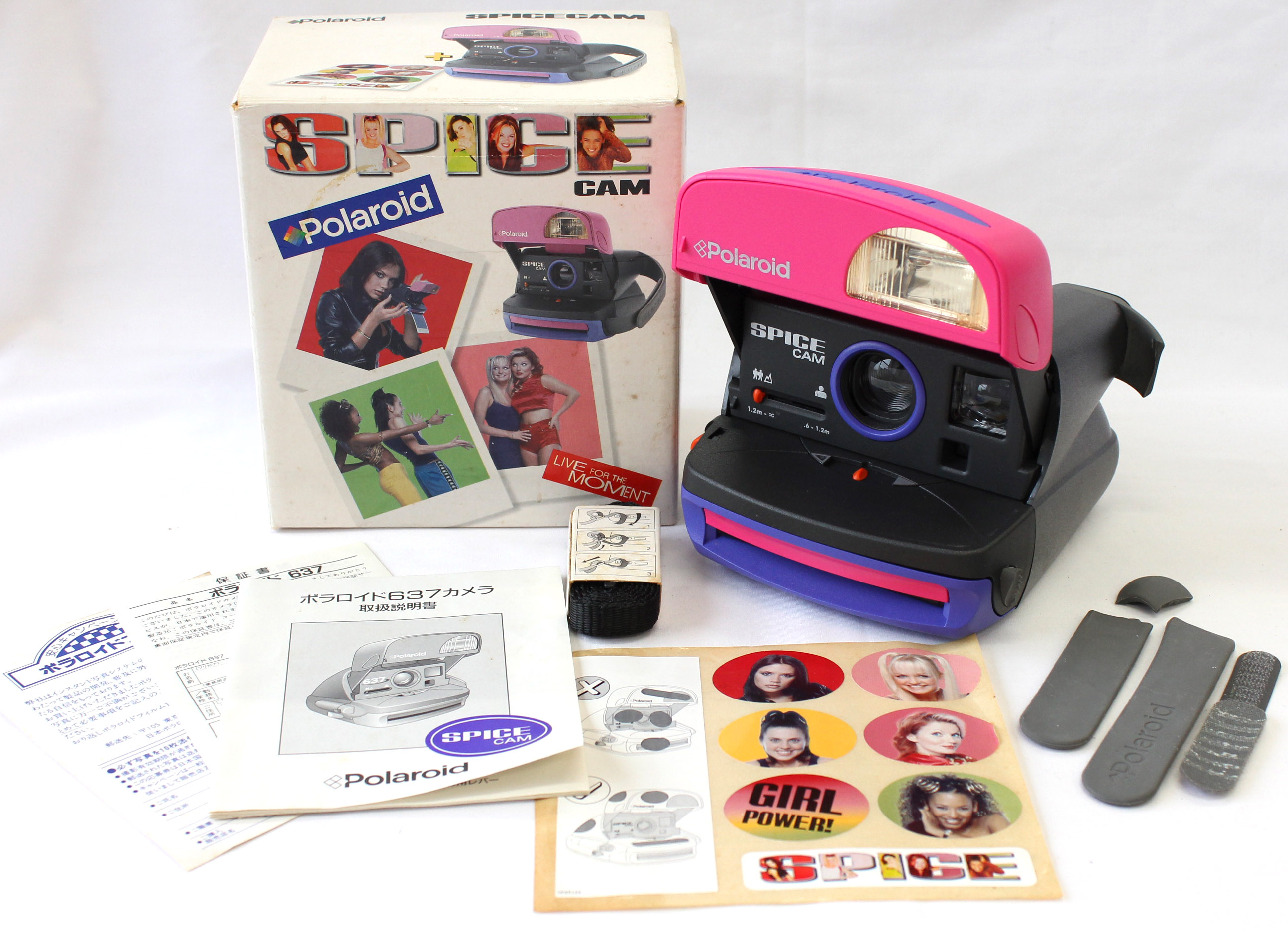 Japan Used Camera Shop | Polaroid 637 Spice Cam Spice Girls Instant Camera with Box from Japan