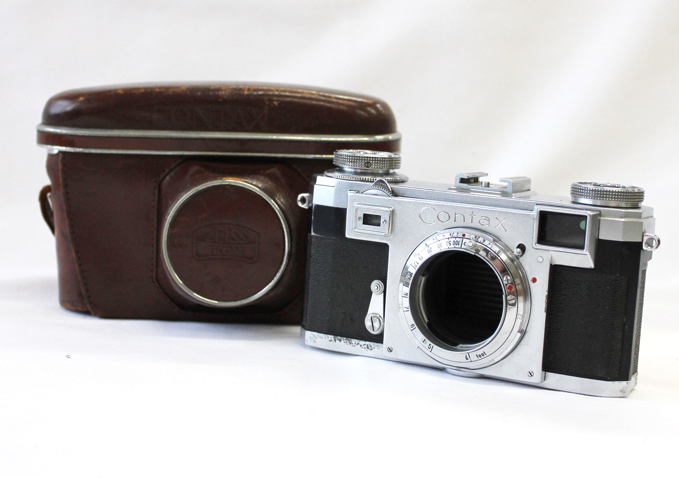Japan Used Camera Shop | Zeiss Ikon Contax IIa 2a Color Dial Rangefinder 35mm Film Camera with Case from Japan