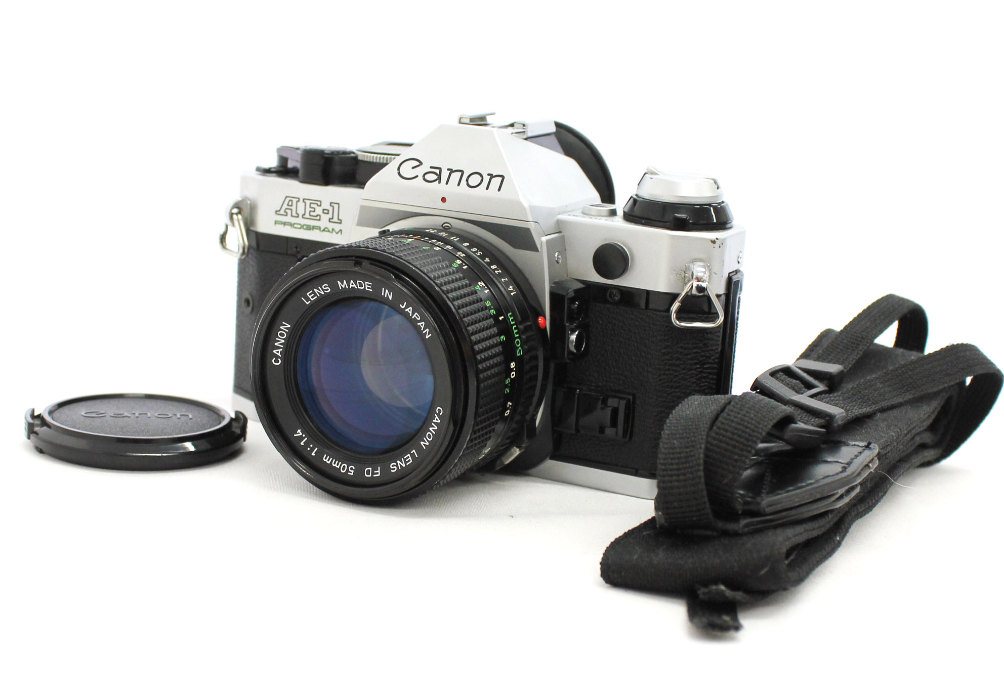 Japan Used Camera Shop | [Excellent+++++] Canon AE-1 Program 35mm SLR Film Camera with New FD NFD 50mm F/1.4 Lens from Japan