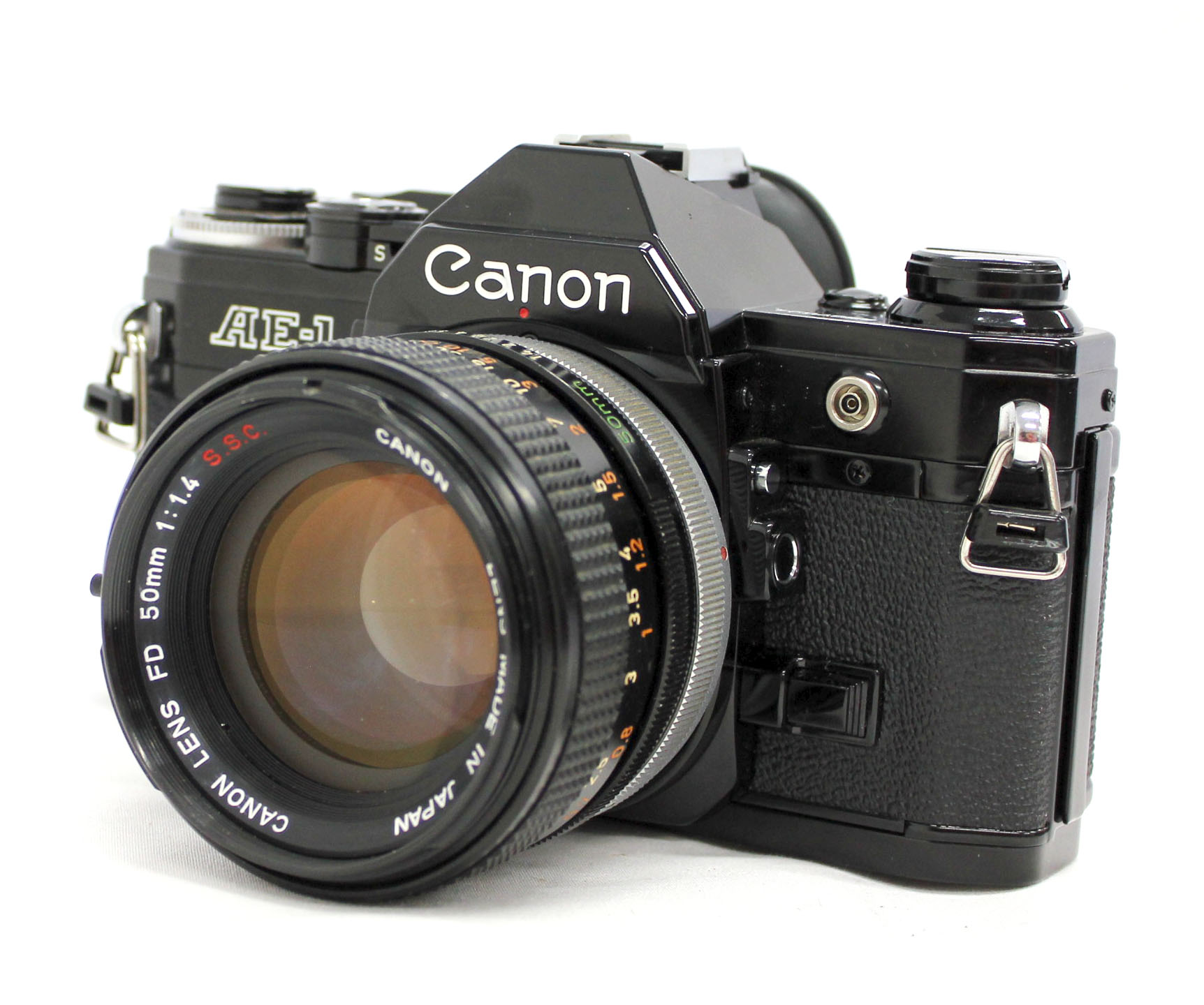 Canon AE-1 35mm SLR Camera Black with FD 50mm F/1.4 S.S.C. Lens from Japan