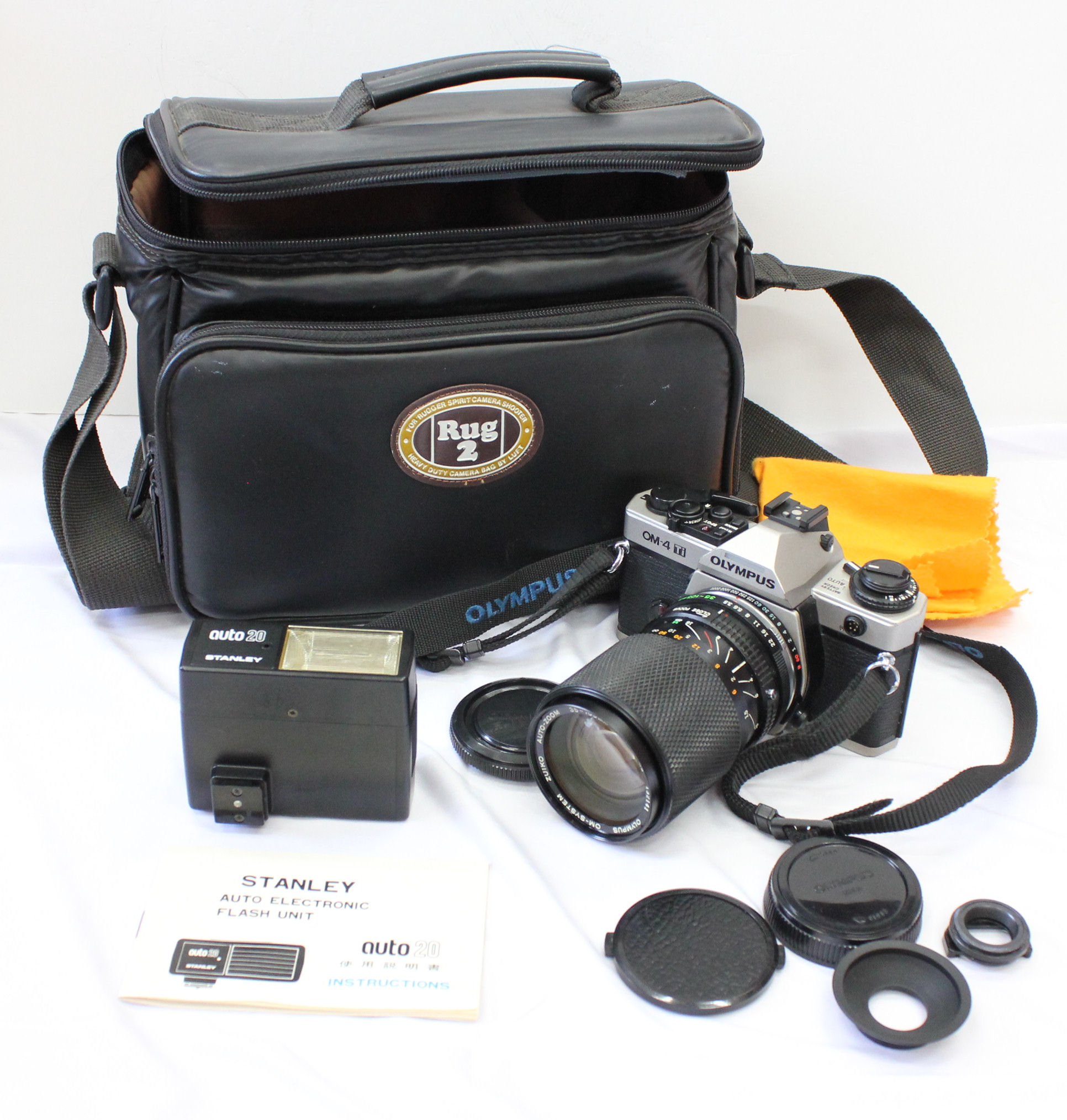 [Excellent+++++] Olympus OM-4 TI 35mm SLR Film Camera and Zuiko Auto-Zoom Lens and Flash