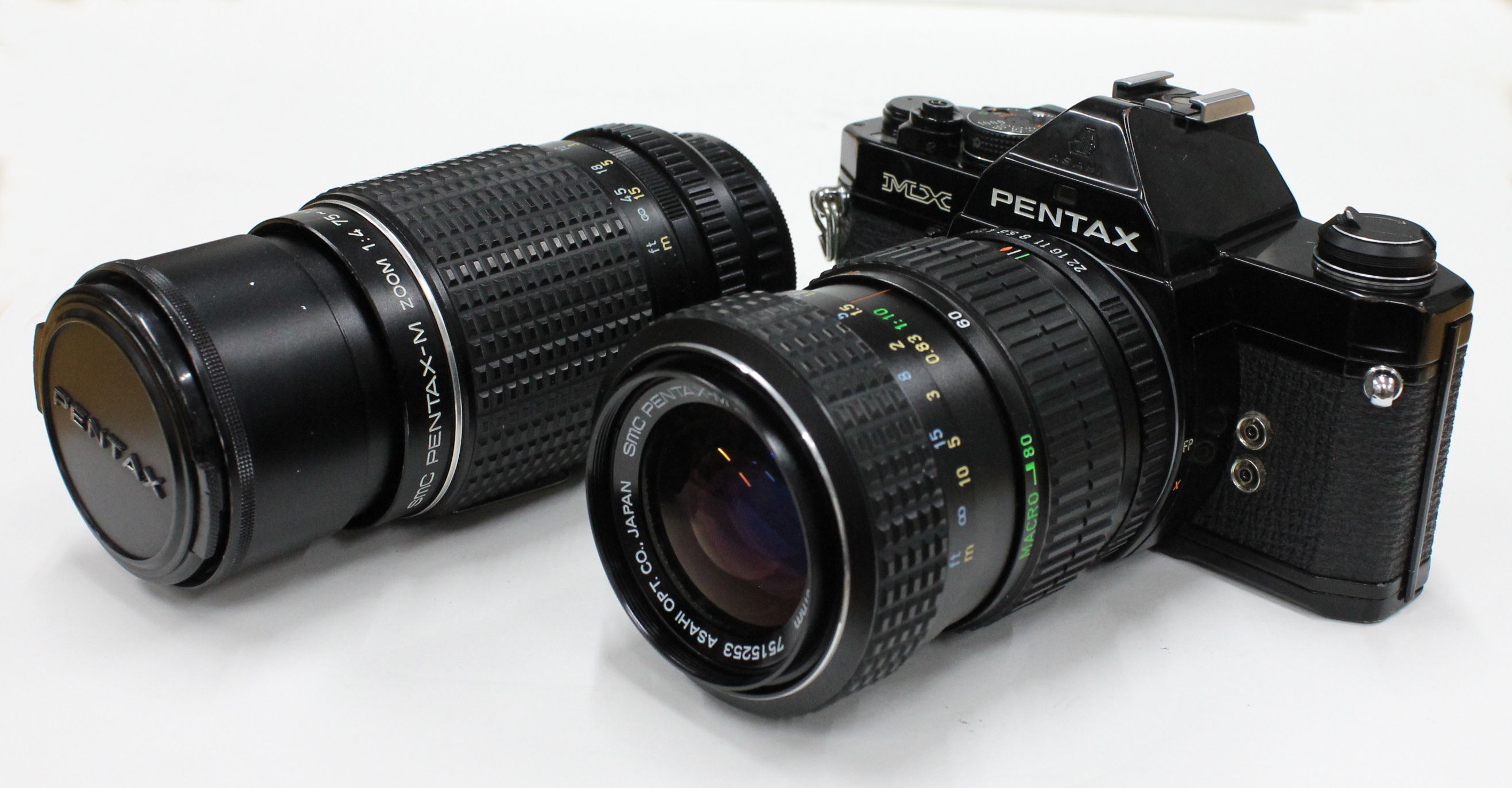 Japan Used Camera Shop | [Excellent++++] Pentax MX with SMC Pentax-M 40-80mm F/2.8-4 & 75-150mm F/4 Lens