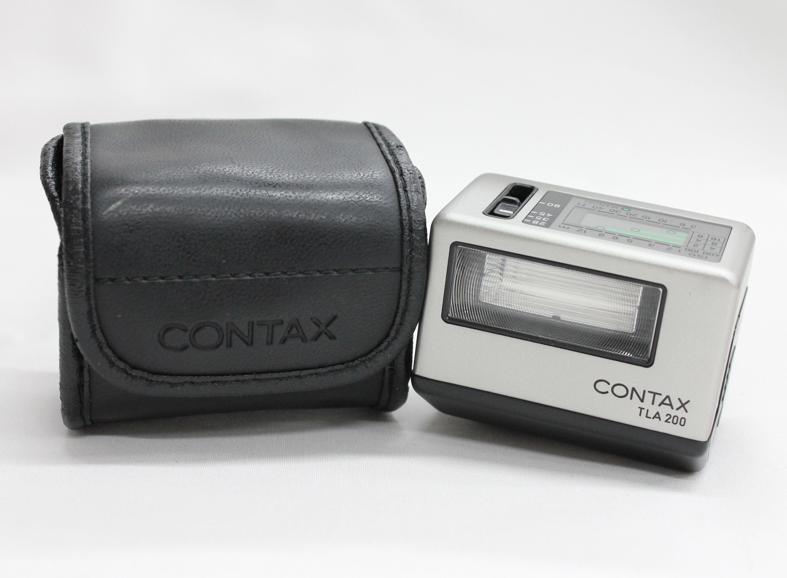 [Mint] Contax TLA 200 Shoe Mount Flash w / Leather Case for G1 G2 from Japan