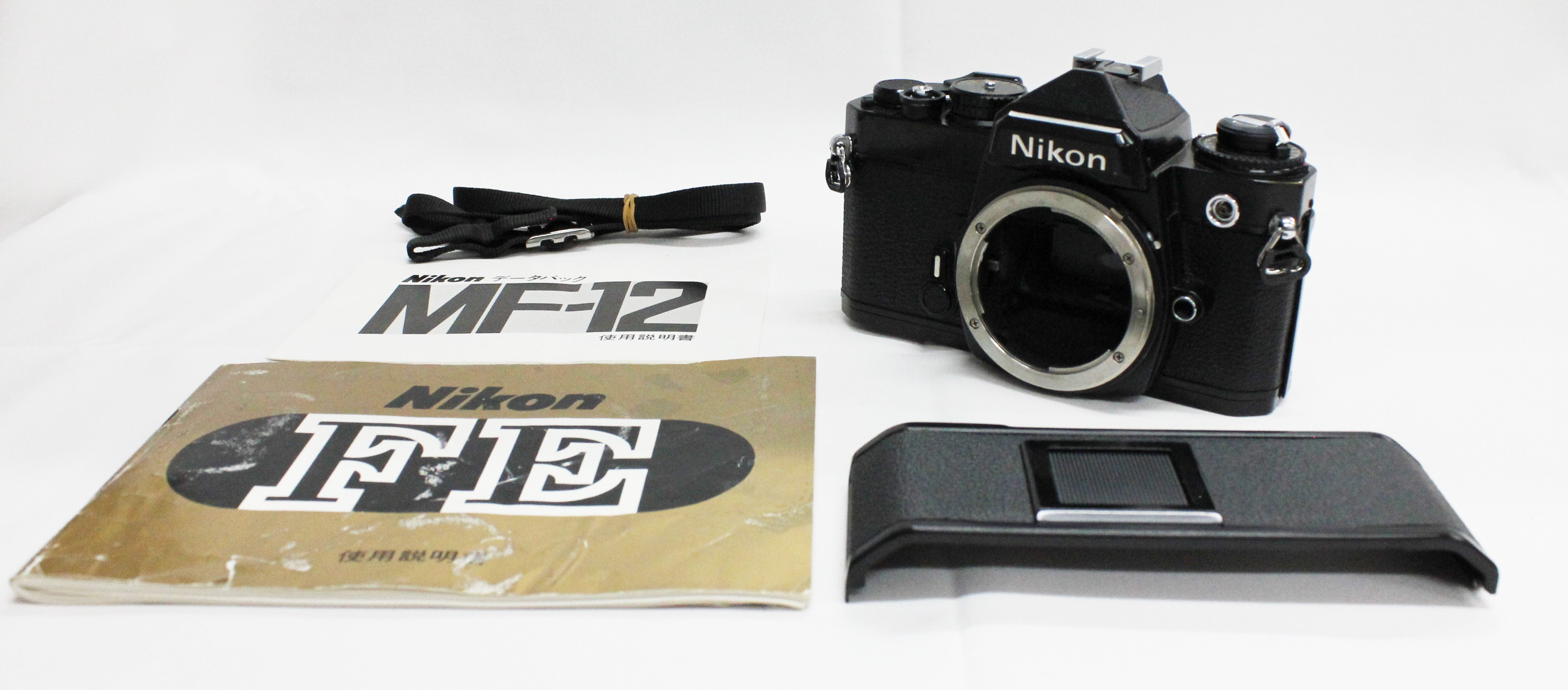 Japan Used Camera Shop | [Excellent+++++] Nikon FE Black 35mm SLR Film Camera Body w/ Data Back MF-12 from Japan