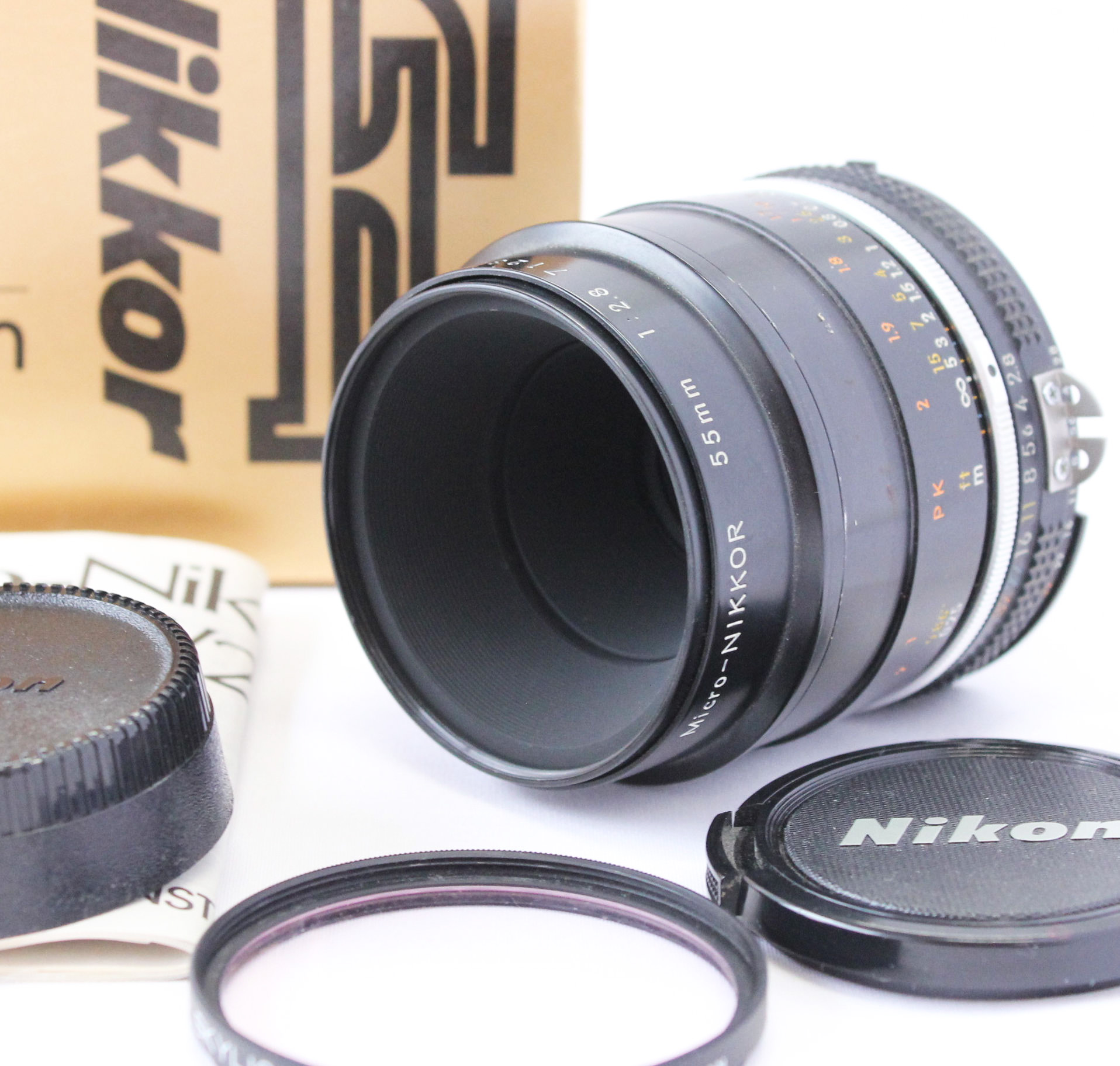 Japan Used Camera Shop | [Excellent+++++] Nikon Ai-s Micro-NIKKOR 55mm F2.8 MF Lens w/ Box & Filter from Japan