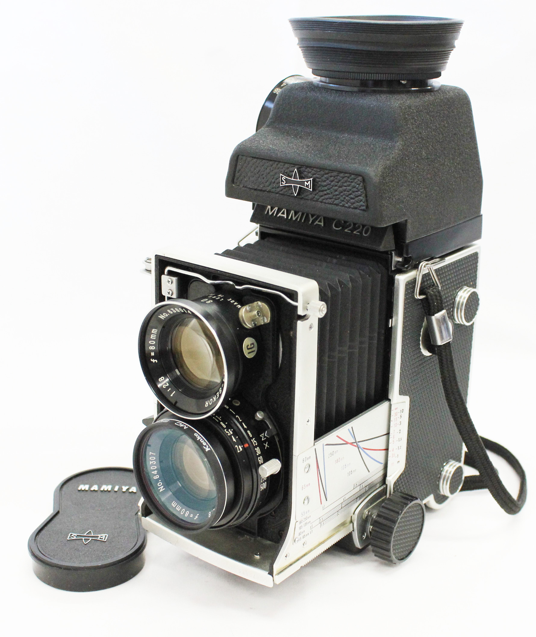 [Exc5] Mamiya C220 Pro TLR Medium Format Camera with 80mm F2.8 and CdS Magnifying Hood from Japan