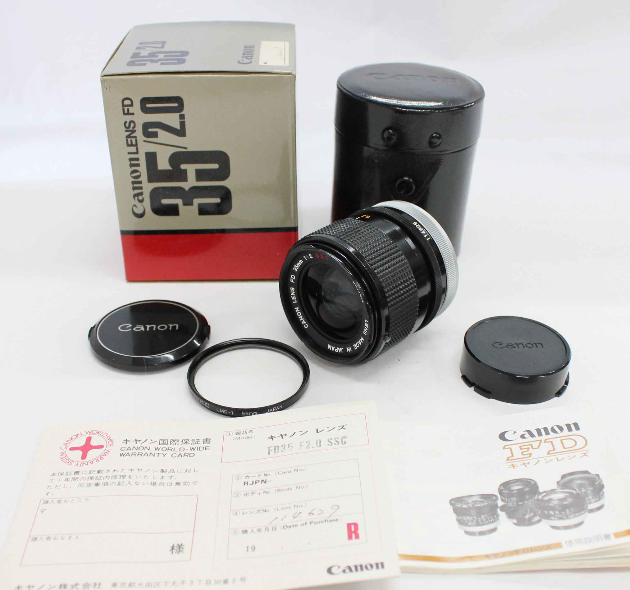 Japan Used Camera Shop | [Mint] Canon FD 35mm F/2 S.S.C SSC Lens with Case and Box from Japan