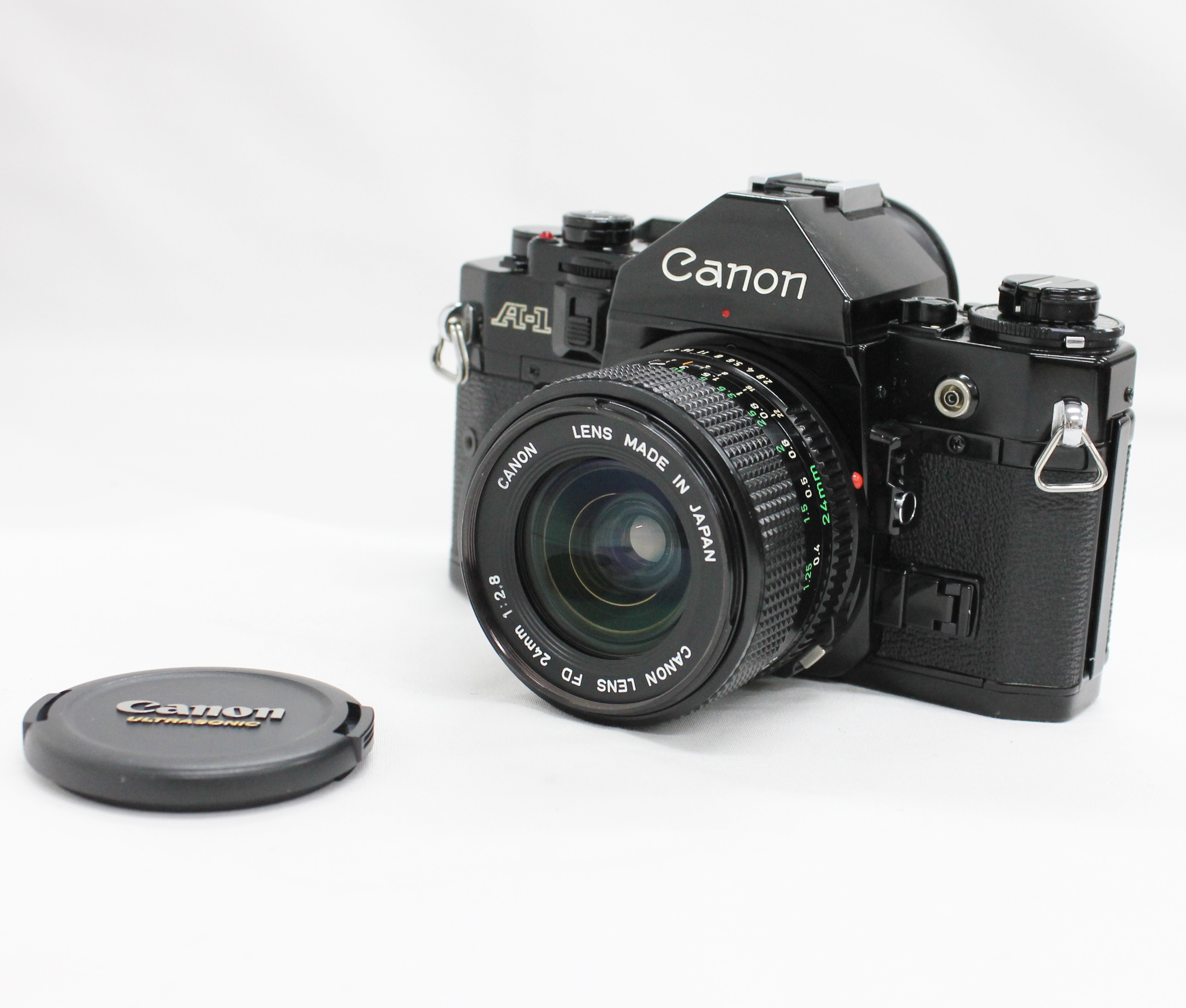 Japan Used Camera Shop | [Excellent+++++] Canon A-1 35mm SLR Film Camera Black with New FD 24mm F/2.8 from Japan