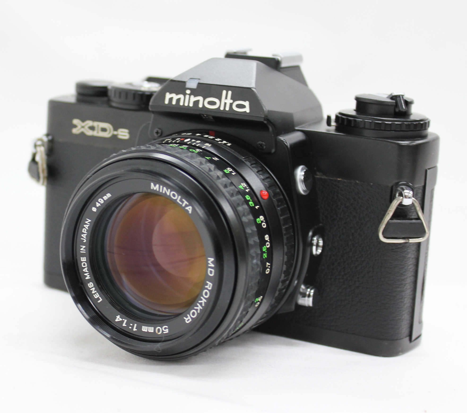 Japan Used Camera Shop | [Excellent+++++] Minolta XD-S Black 35mm SLR with MD Rokkor 50mm F/1.4 Lens from Japan