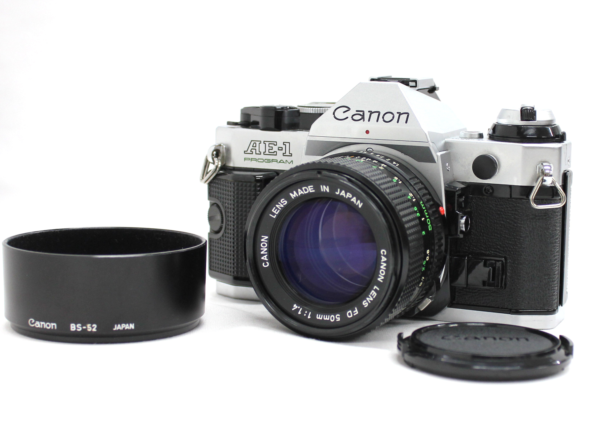 Canon AE-1 Program 35mm SLR Film Camera with New FD 50mm F/1.4 and Lens  Hood BS-52 from Japan (C1585) | Big Fish J-Camera (Big Fish J-Shop)