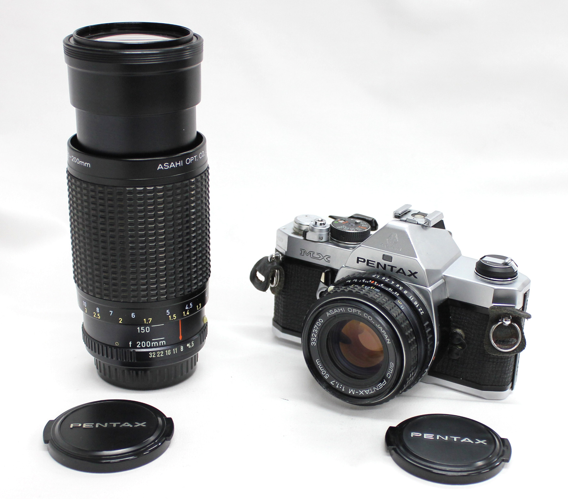 Japan Used Camera Shop | [Exc++++] Pentax MX SLR Camera with smc Pentax-M 50mm F/1.7, Zoom Double Lens Kit from Japan