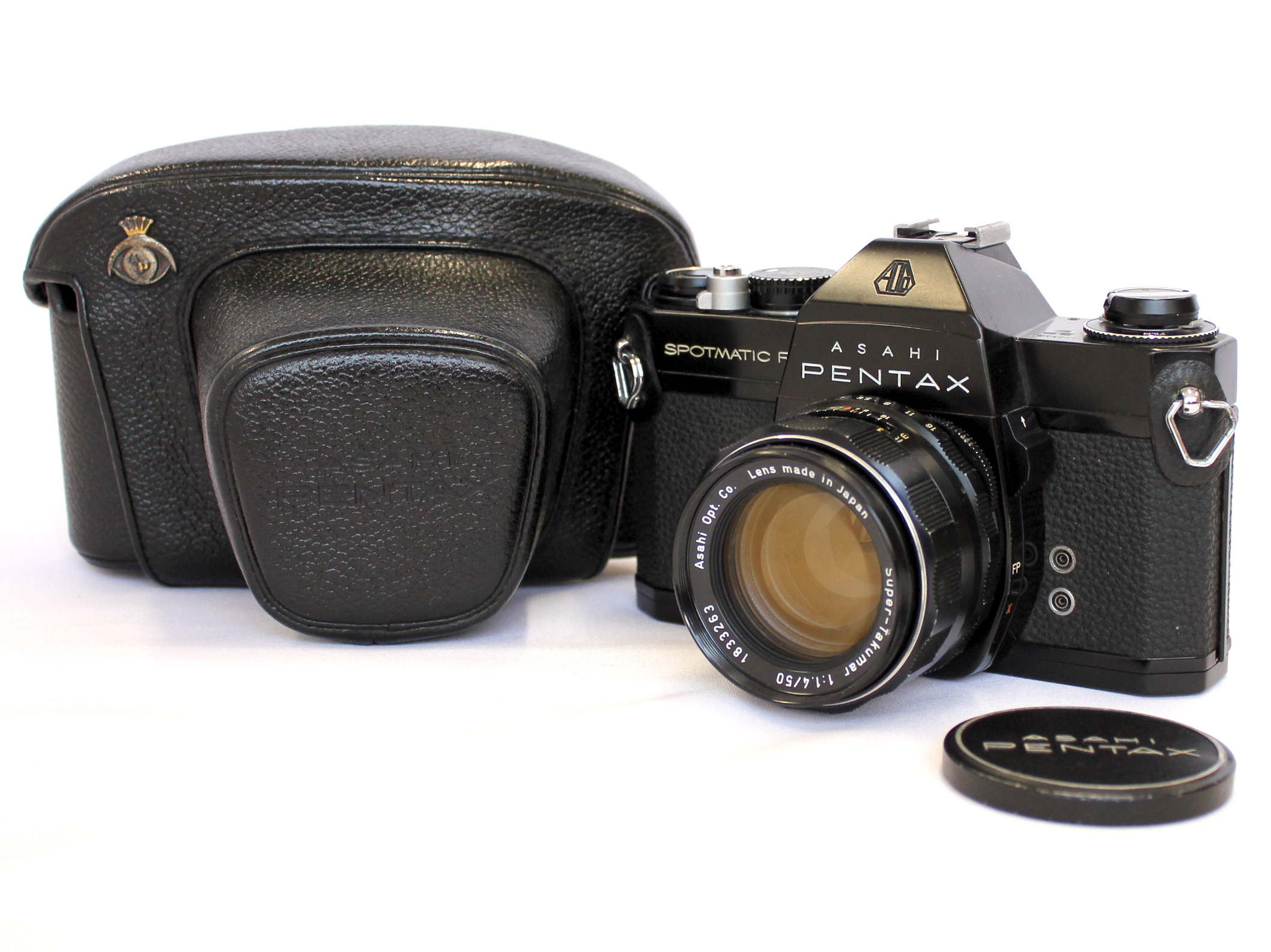 Japan Used Camera Shop | [Excellent+++] Asahi Pentax Spotmatic F SPF Black SLR Camera w/ Super-Takumar 50mm F/1.4 Lens and Case from Japan