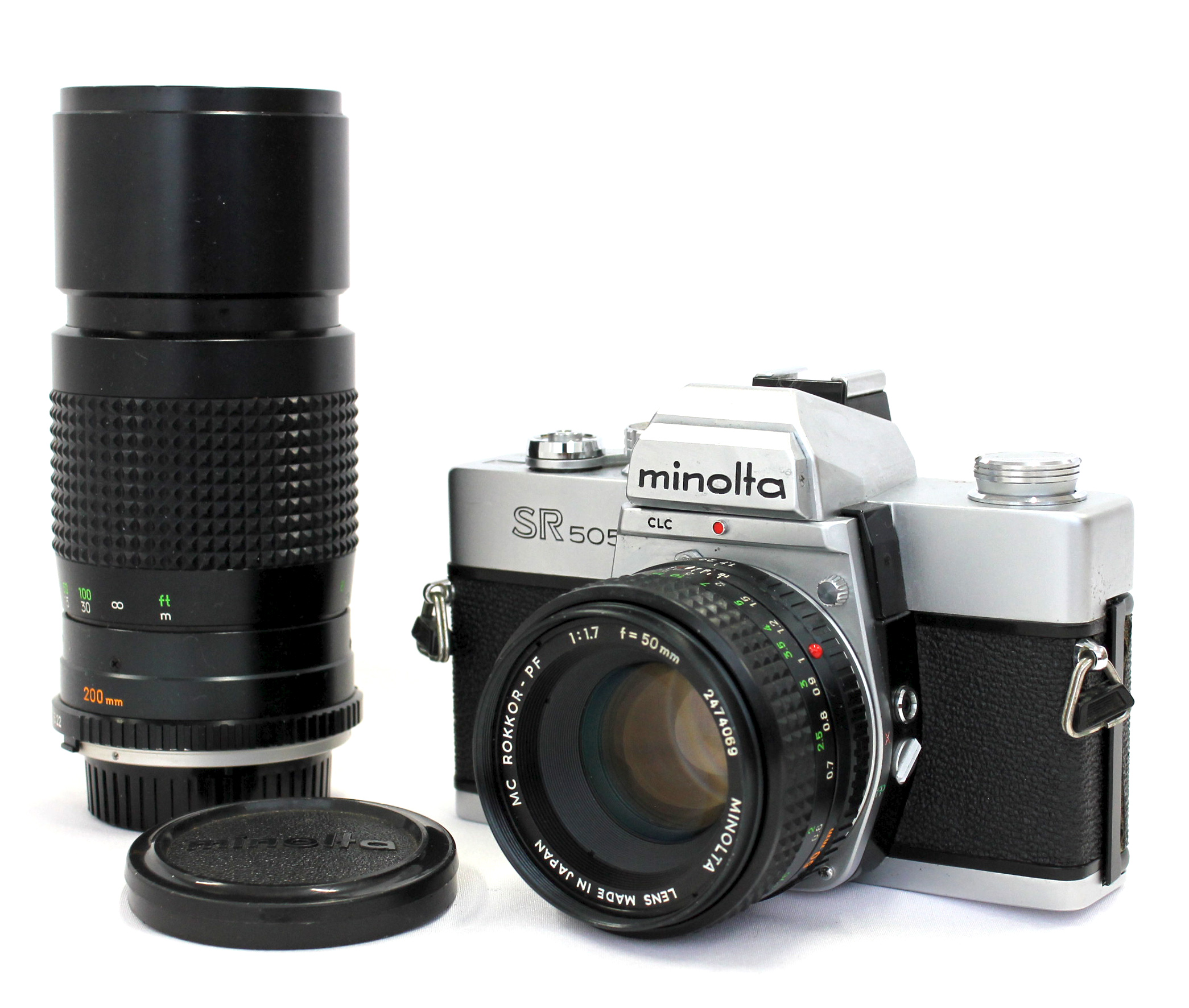 Japan Used Camera Shop | [Exc+++++] Minolta SR 505 SLR Camera with MC Rokkor-PF 50mm F/1.7 and MC Tele Rokkor-PE 200mm F/4.5 from Japan 