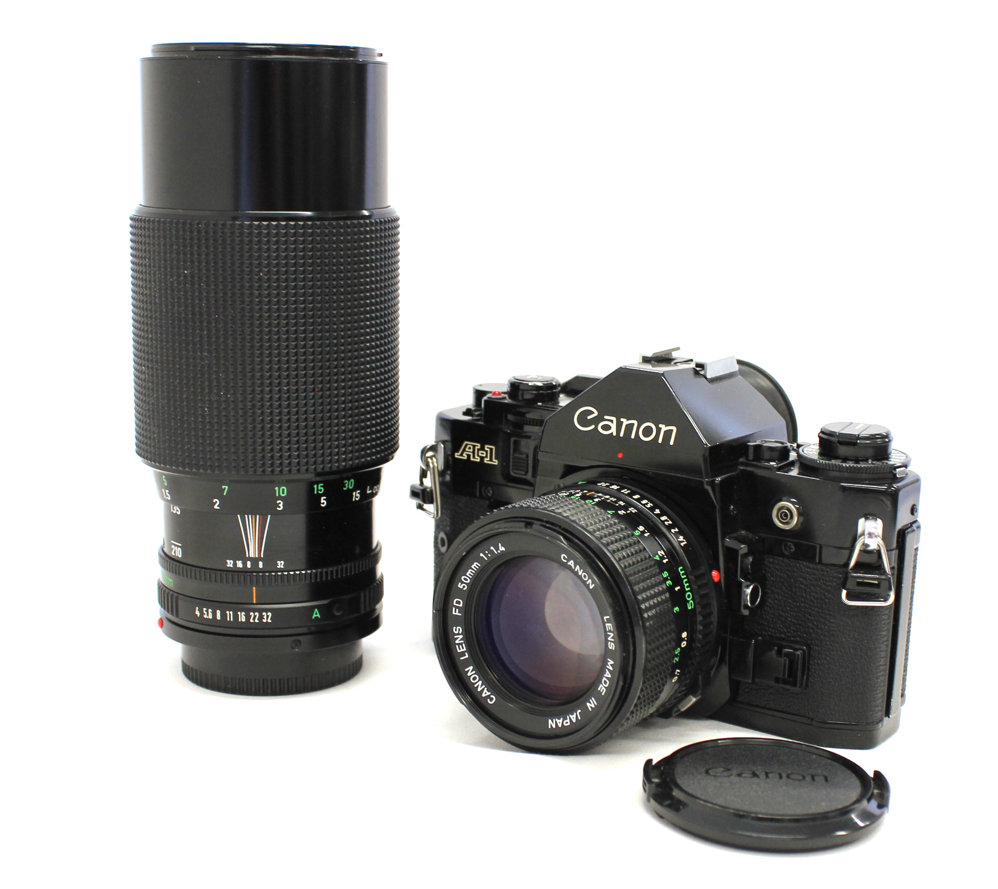 Japan Used Camera Shop | Canon A-1 35mm SLR Film Camera with New FD 50mm F/1.4 Lens & 70-210mm F/4 from Japan