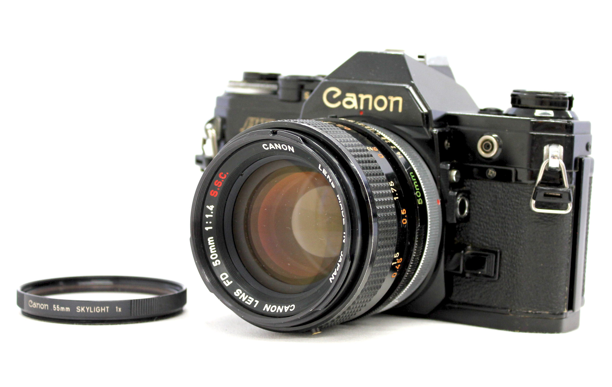 Japan Used Camera Shop | [Exc+++] Canon AE-1 35mm SLR Camera Black with FD 50mm F/1.4 S.S.C. Lens from Japan