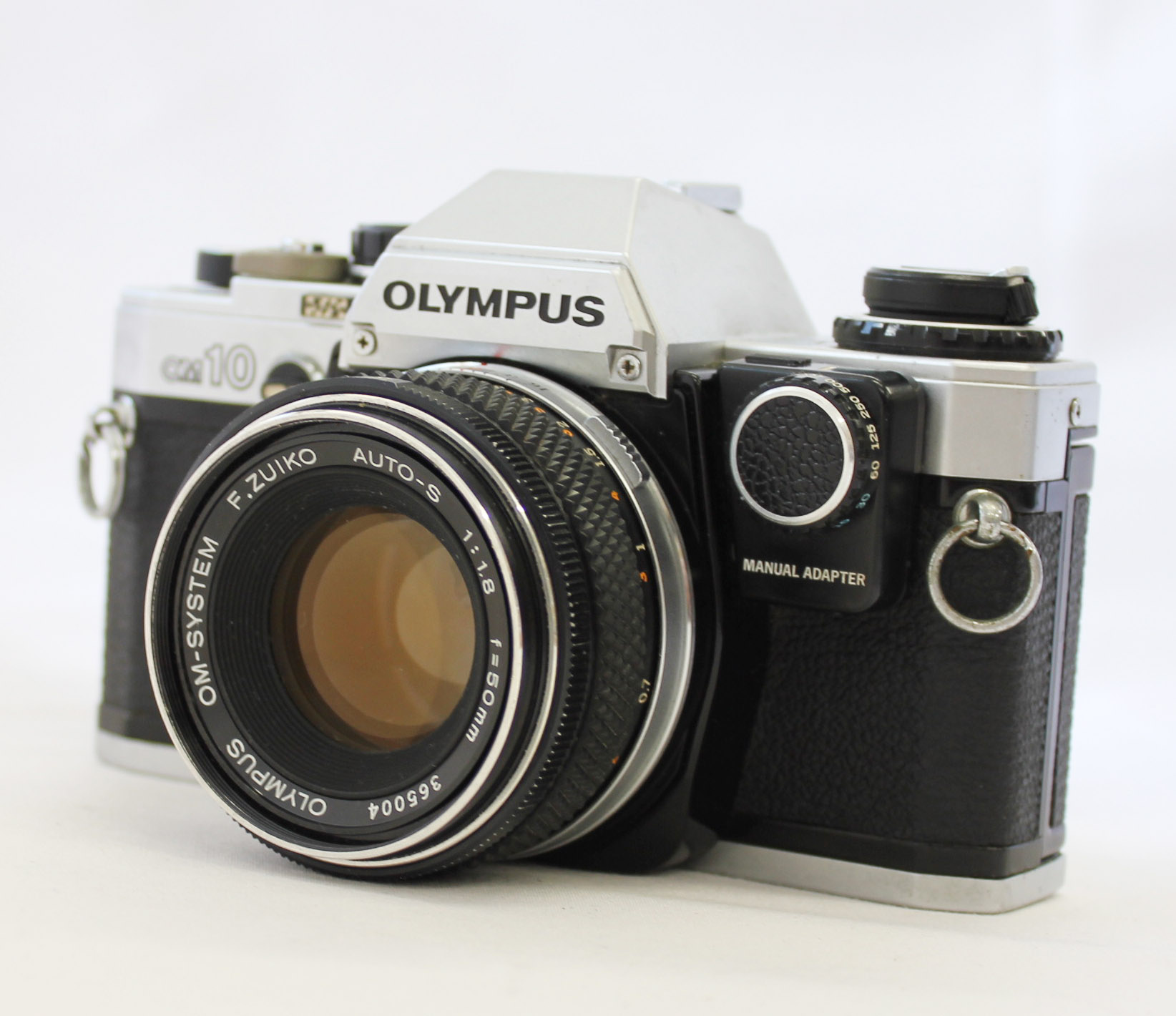 Japan Used Camera Shop | Olympus OM-10 35mm SLR Filmcamera with Manual Adapter and F.Zuiko Auto-S 50mm F1.8 Bonus Lens from Japan