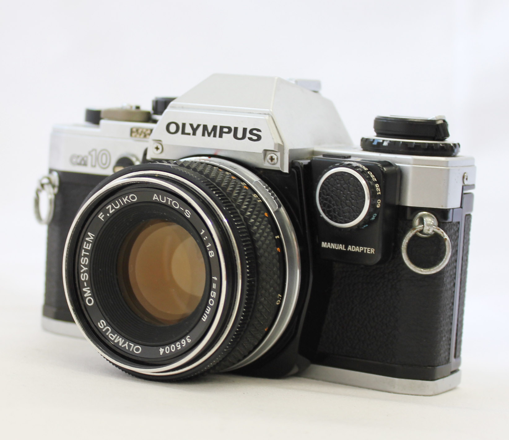 Olympus OM-10 35mm SLR Filmcamera with Manual Adapter and F.Zuiko Auto-S 50mm F1.8 Bonus Lens from Japan