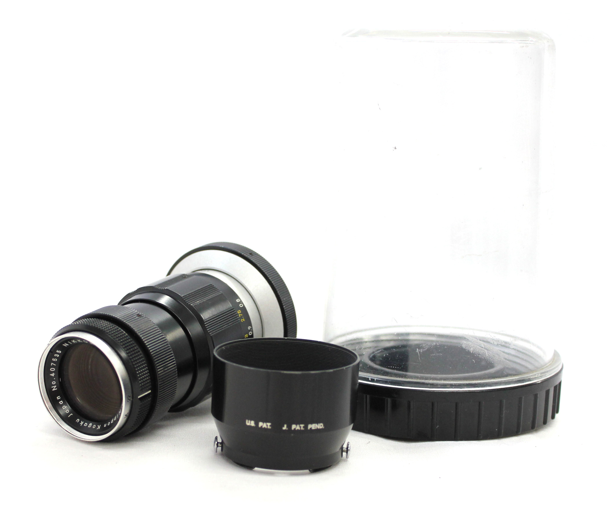 [Very Rare!] Nikon Nippon Kogaku Nikkor-T 10.5cm 105mm F/4 F Mount MF Lens with Hood from Japan