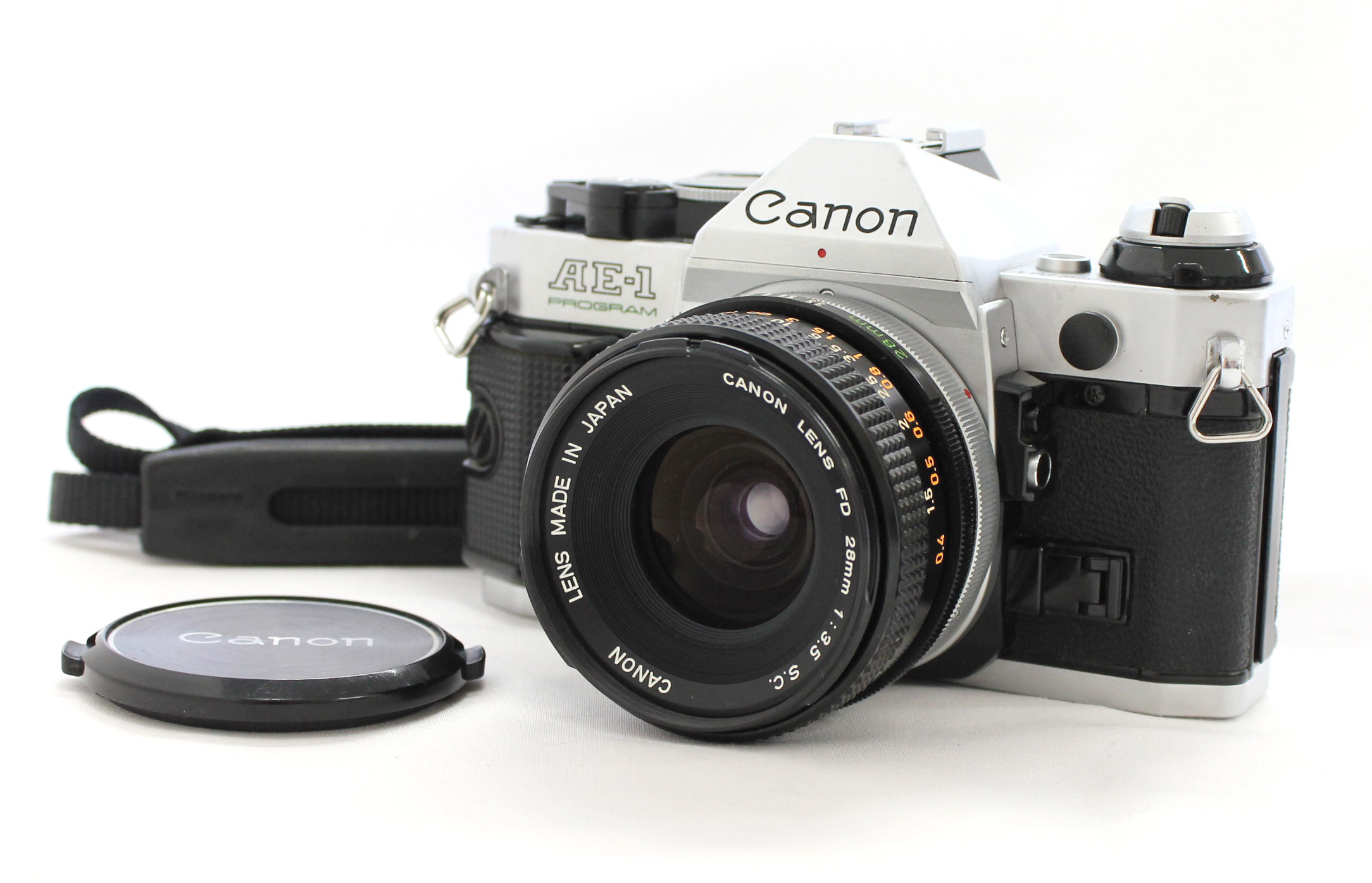 Canon AE-1 Program 35mm SLR Film Camera with FD 28mm F/3.5 S.C.