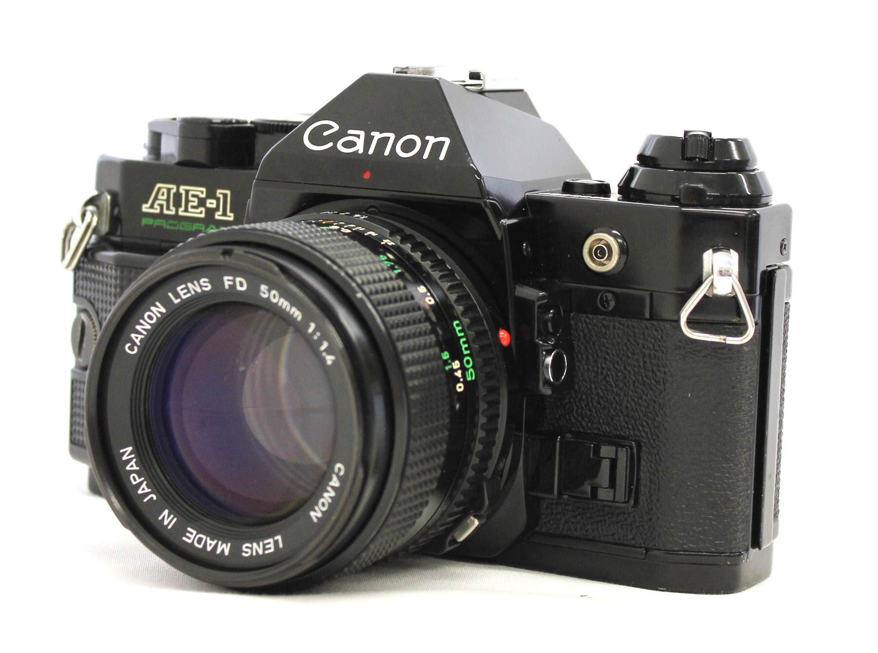 Japan Used Camera Shop | Canon AE-1 Program 35mm SLR Film Camera Black with New FD 50mm F/1.4 Lens from Japan