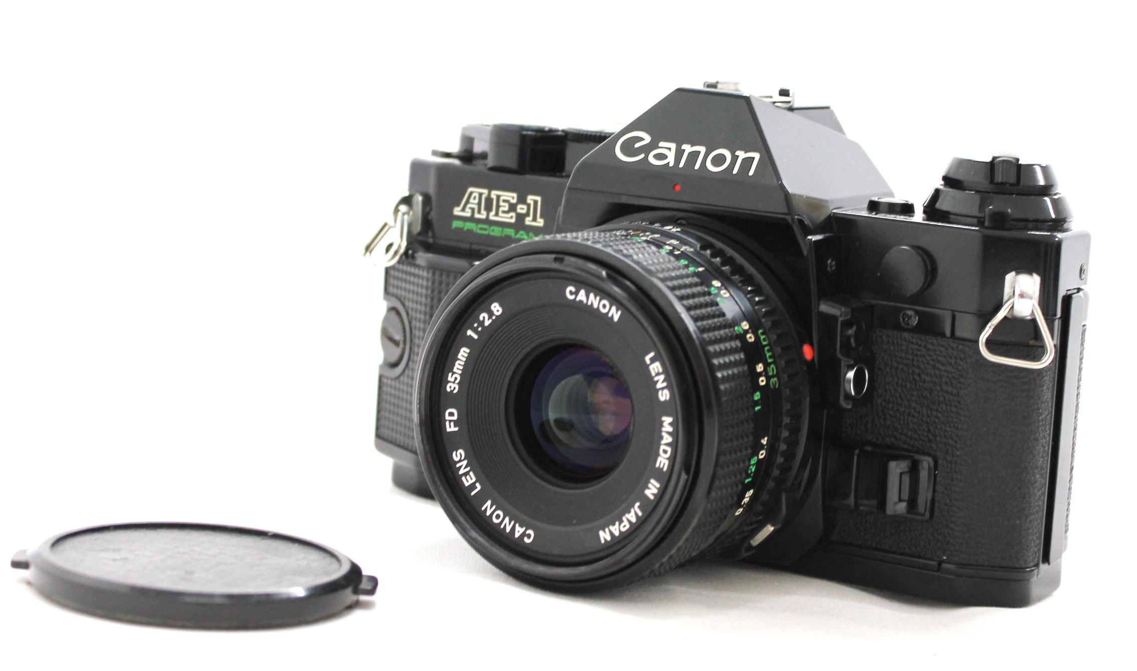 Canon AE-1 Program 35mm SLR Film Camera Black with New FD 35mm F 