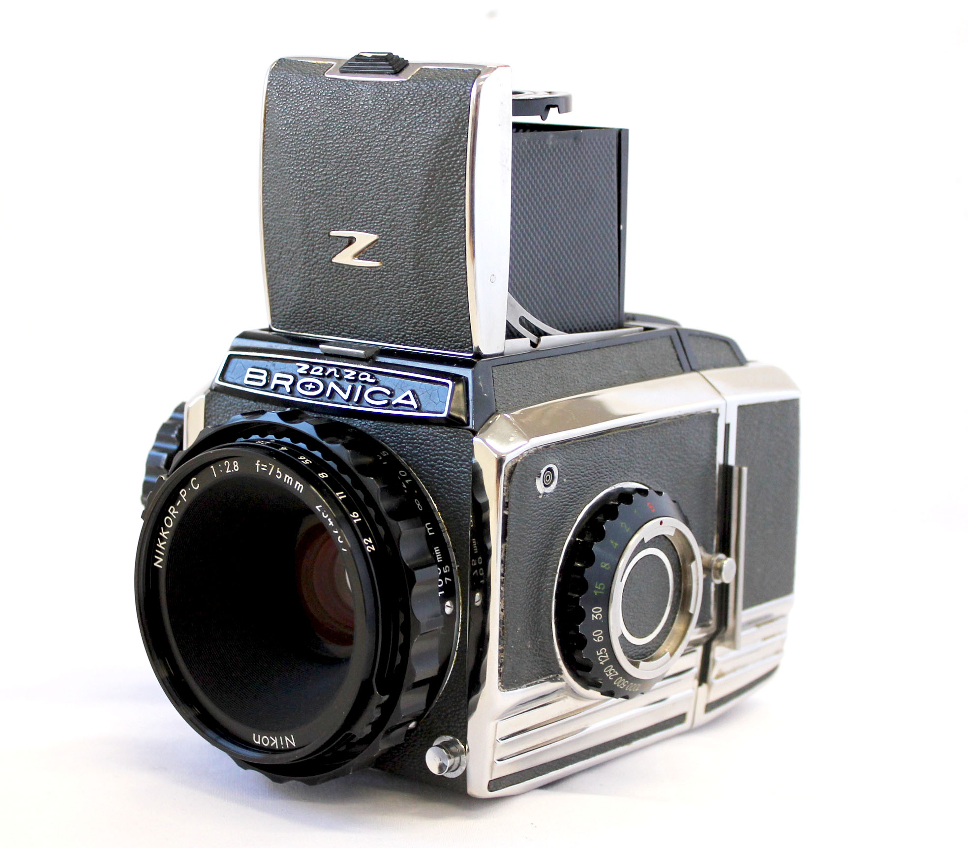 Zenza Bronica S2A Final Model (S/N CB161*) w/ Nikkor-P.C 75mm F/2.8 and 6x6  Film Back from Japan (C1956) | Big Fish J-Camera (Big Fish J-Shop)