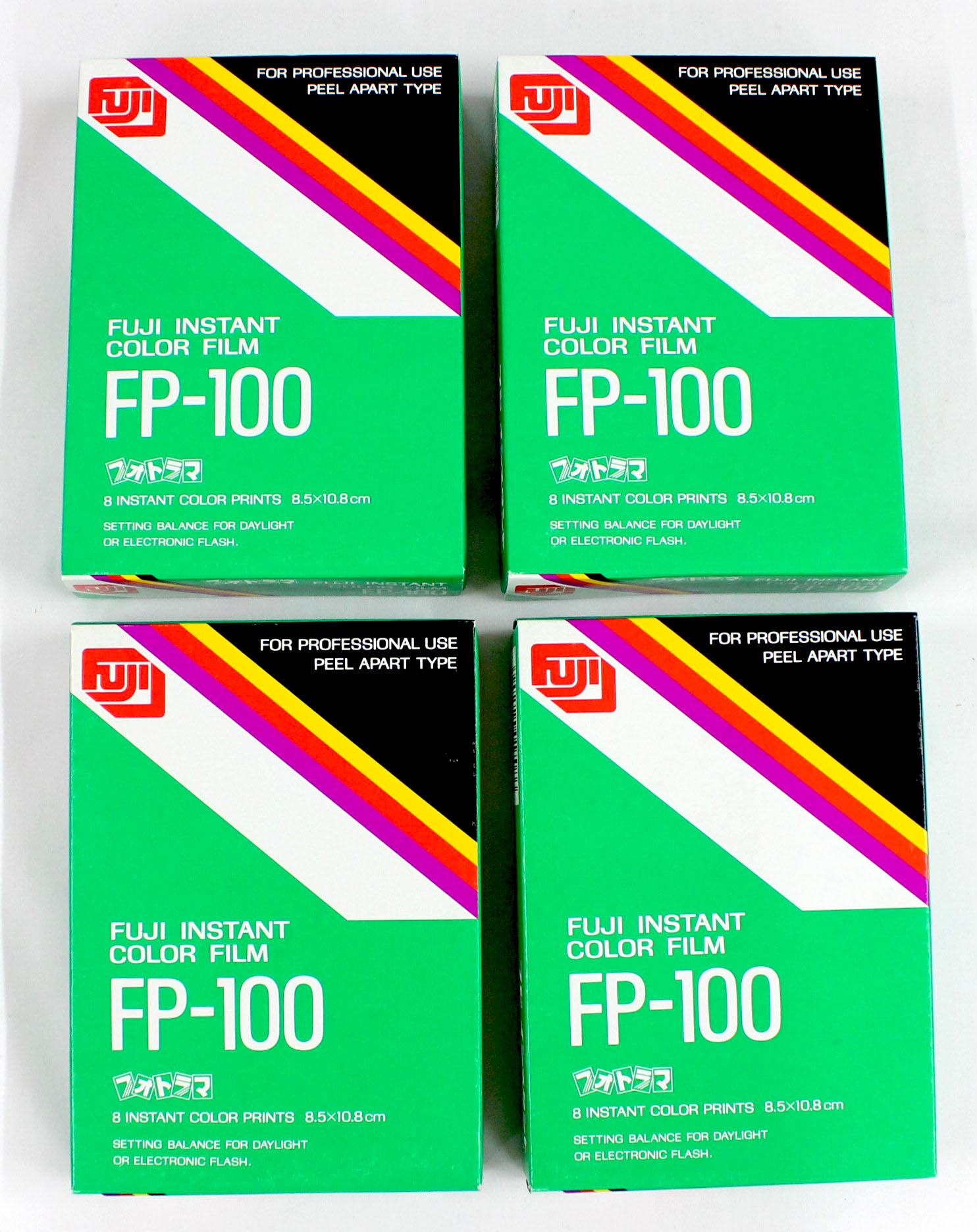  Fujifilm FP-100 Instant Color Film Set of 4 (Exp 1989) from Japan Photo 0