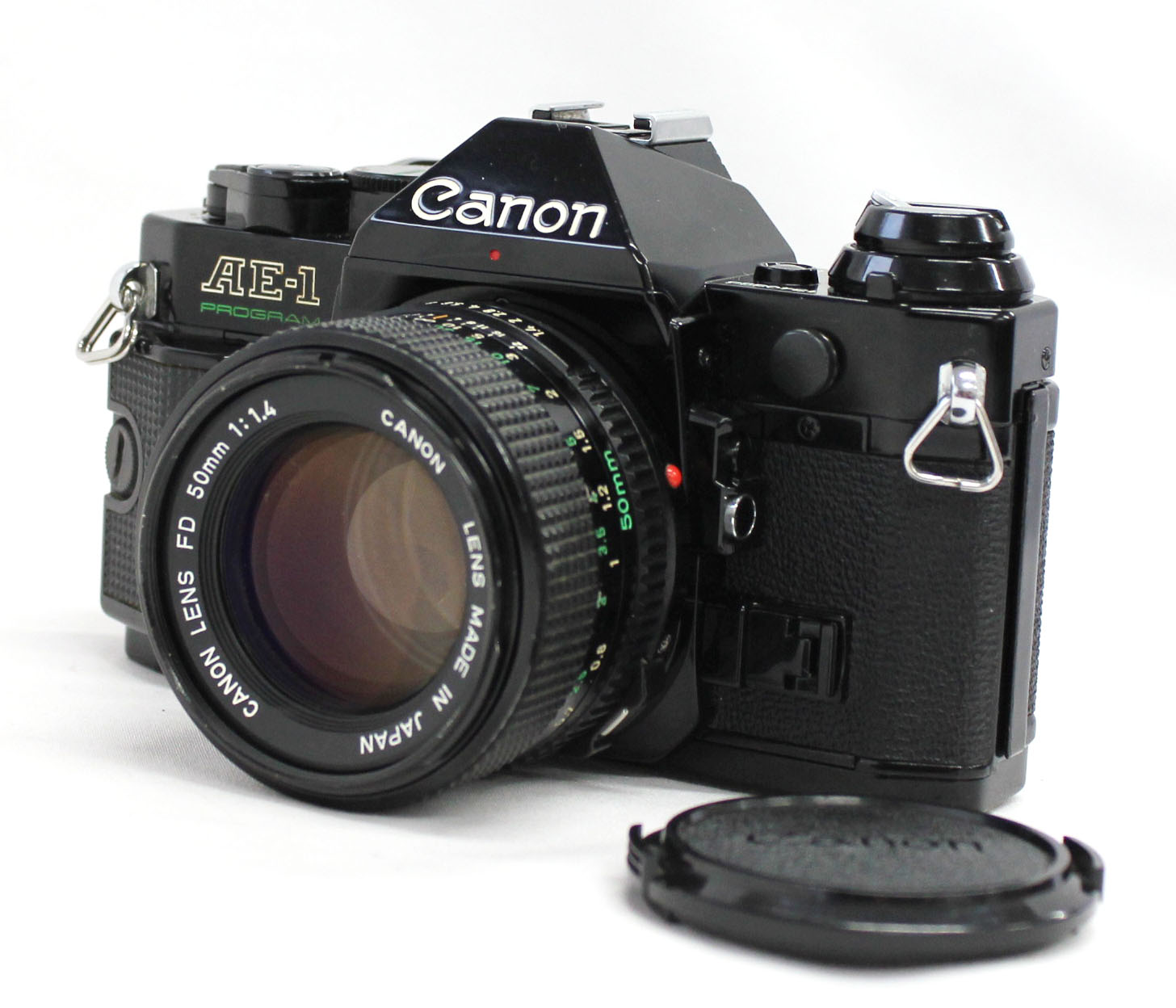 Japan Used Camera Shop | Canon AE-1 Program 35mm SLR Film Camera Black with New FD NFD 50mm F/1.4 Lens from Japan