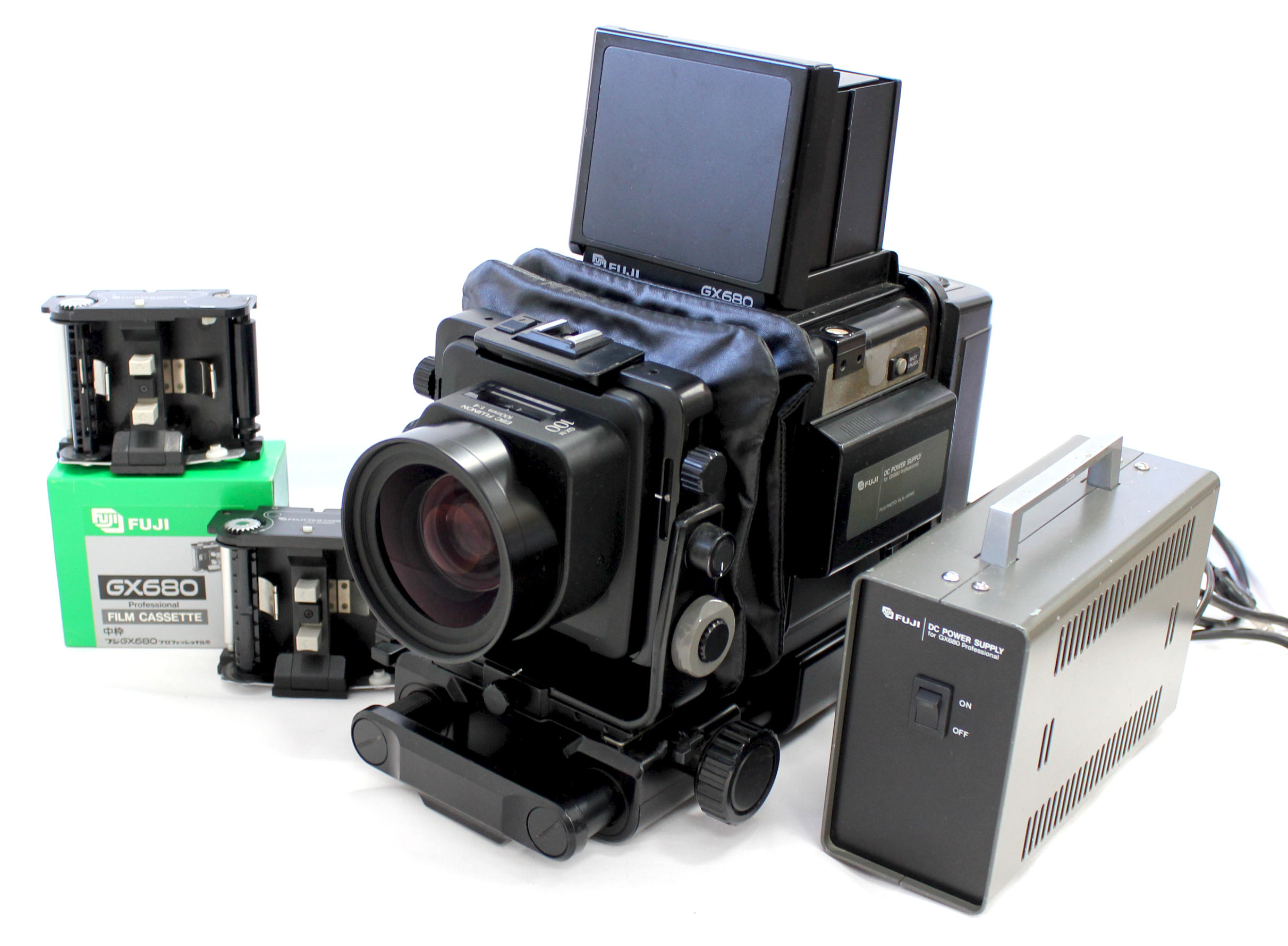 Japan Used Camera Shop | Fuji Fujifilm GX680 6x8 Professional Camera w/ EBC Fujinon 100mm F/4 + 3x120 Back + DC Power Supply from Japan