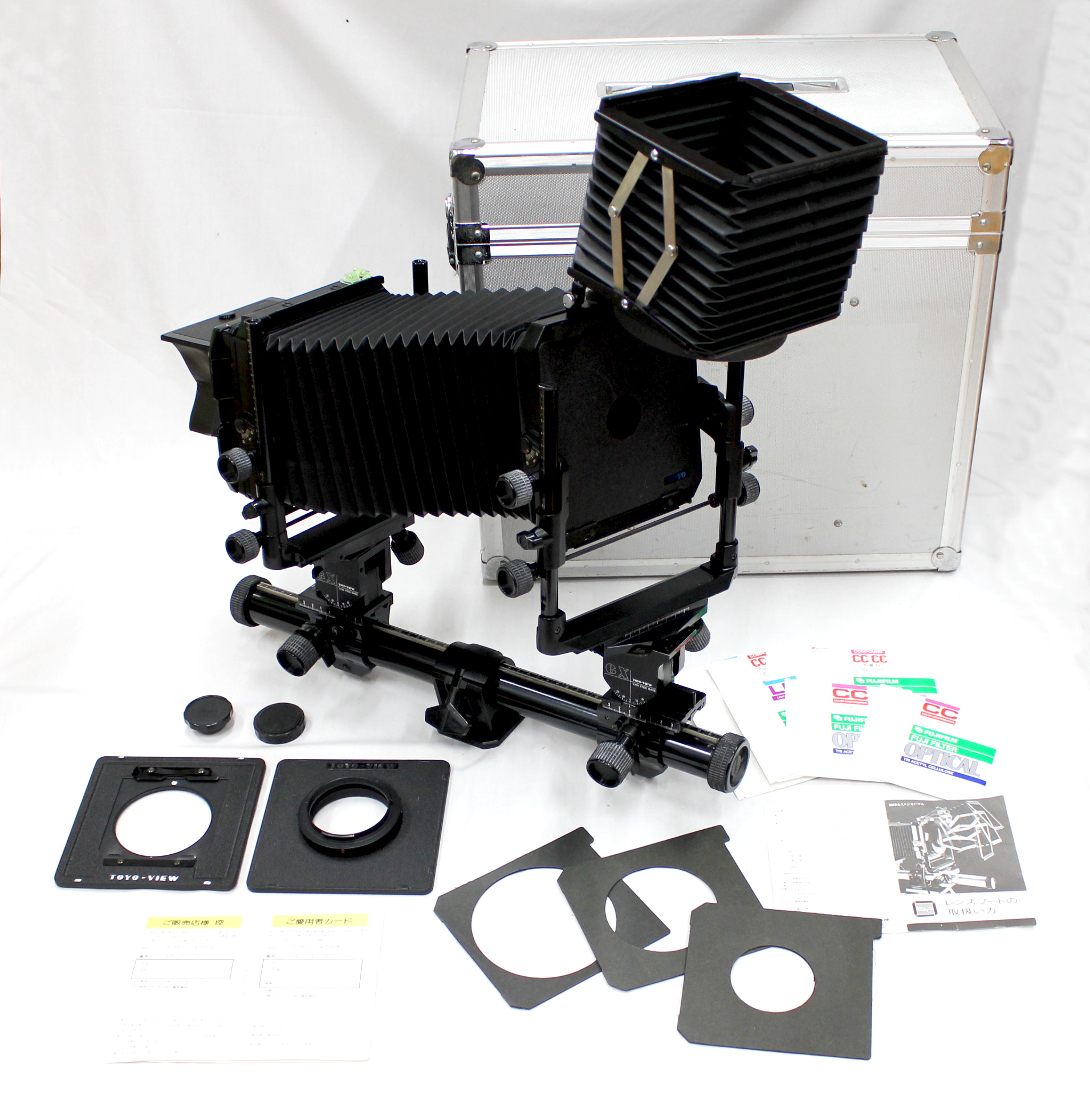 Toyo-View 45GX Yaw Free 4x5 Large Format Monorail Camera Body with Lens Hood, Linhof Adapter etc. from Japan