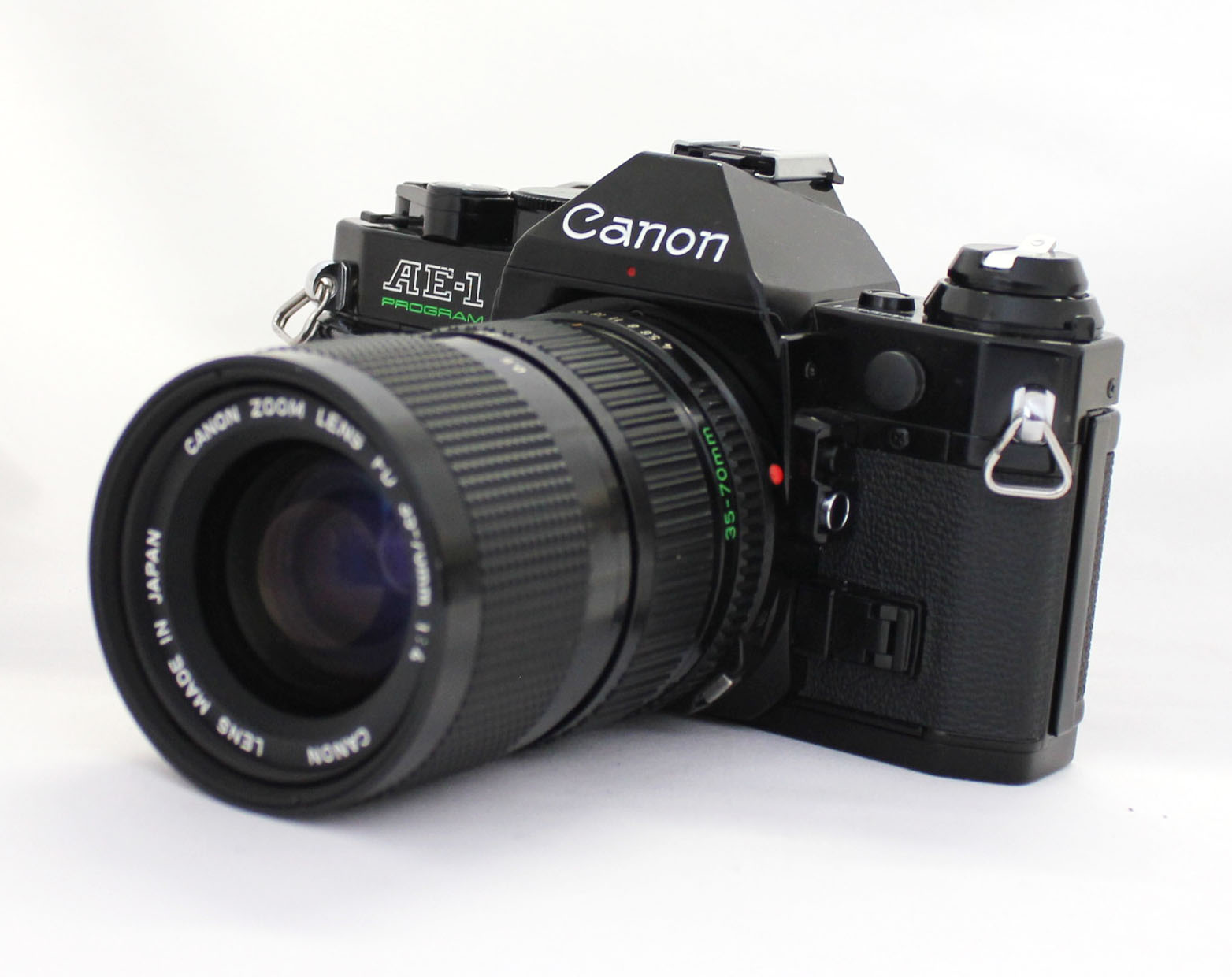 Japan Used Camera Shop | [Exc+++++] Canon AE-1 Program 35mm SLR Film Camera Black with New FD 35-70mm F/4 Lens from Japan