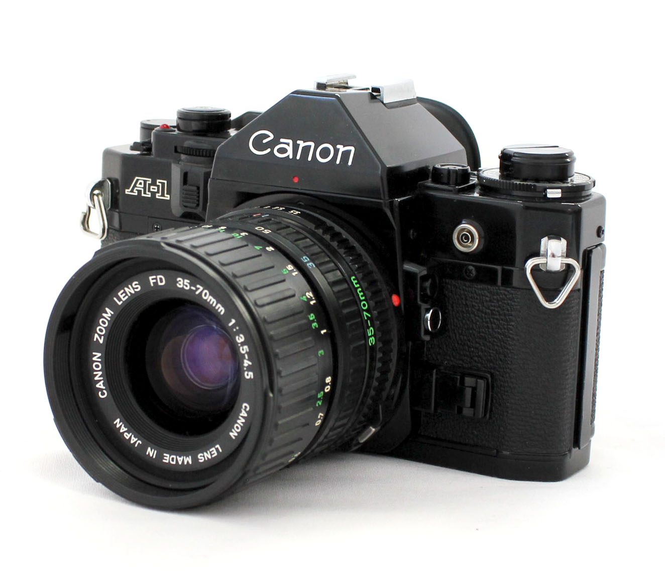 Japan Used Camera Shop | Canon A-1 35mm SLR Film Camera with New FD NFD 35-70mm F/3.5-4.5 Lens from Japan