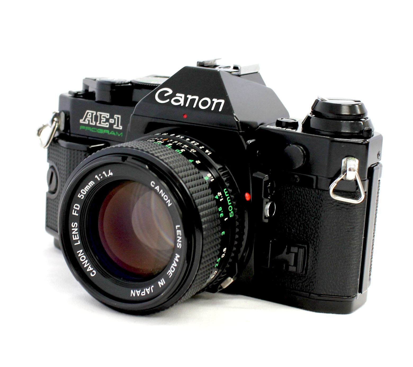 Canon AE-1 Program 35mm SLR Film Camera Black with New FD NFD 50mm F/1.4  Lens from Japan (C2150) | Big Fish J-Camera (Big Fish J-Shop)