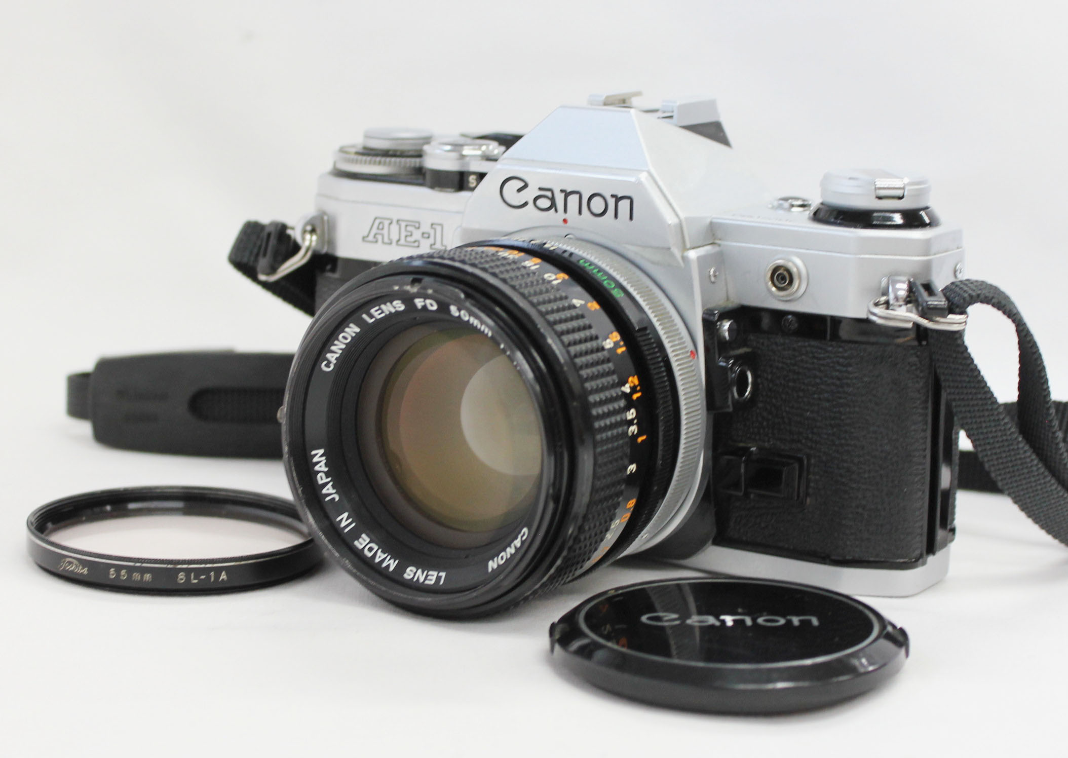 Canon AE-1 35mm SLR Camera with FD 50mm F/1.4 S.S.C. Lens from Japan Photo 0