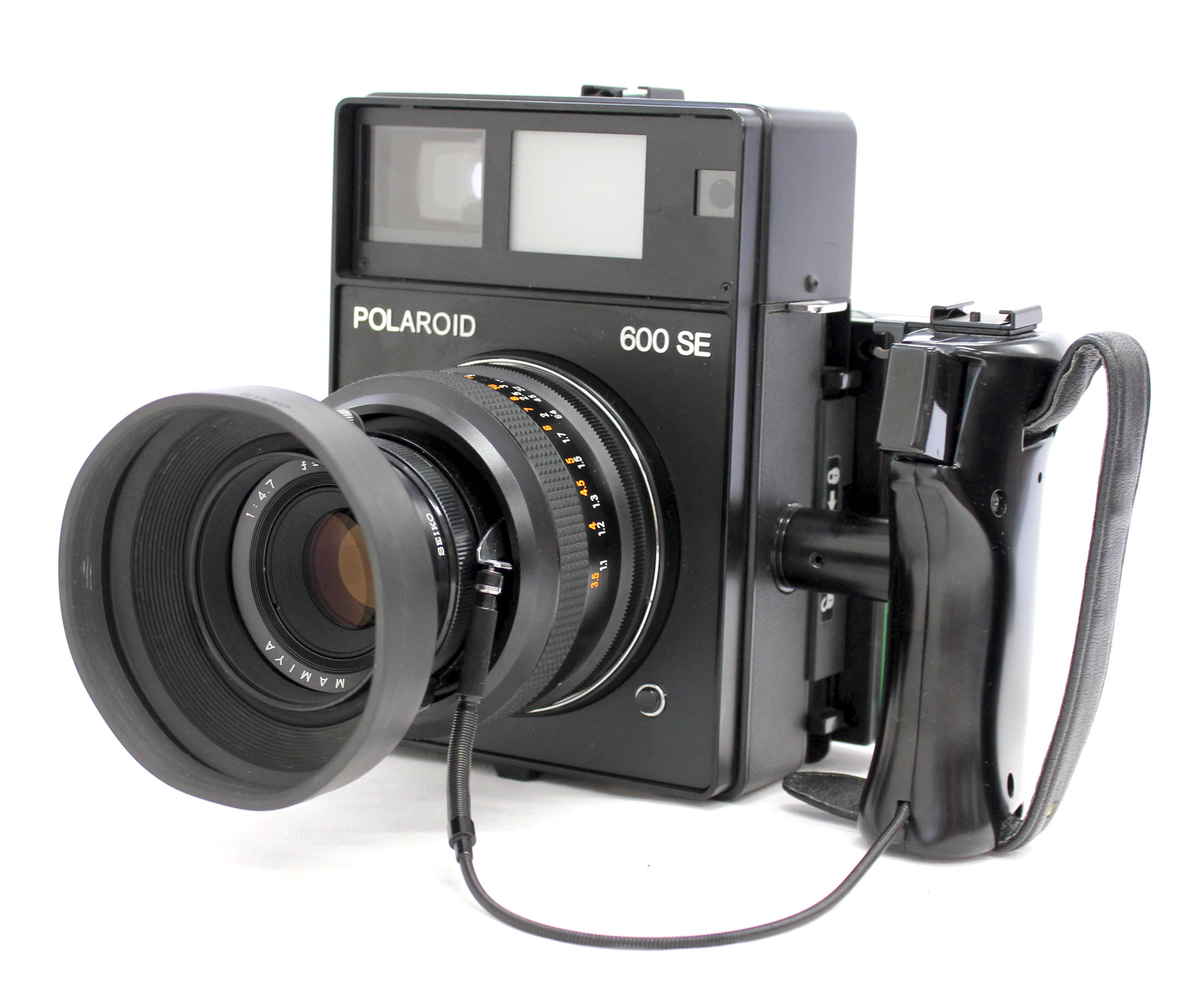 Japan Used Camera Shop |  Polaroid 600SE Instant Camera w/ Mamiya 127mm F/4.7 Lens and Polaroid Back from Japan