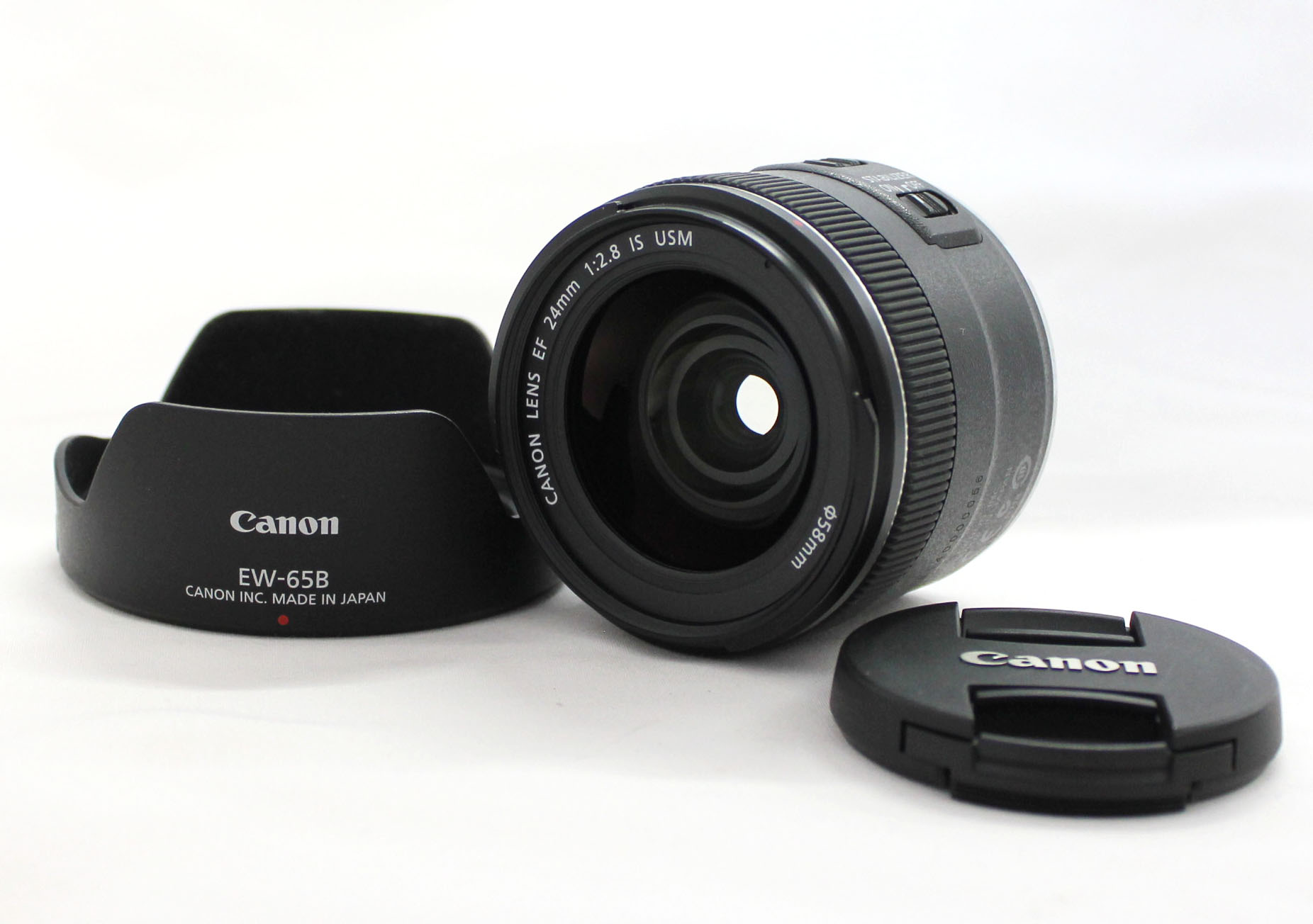 [Near Mint] Canon EF 24mm F/2.8 IS USM AF/MF Wide Angle Lens with Hood EW-65B from Japan