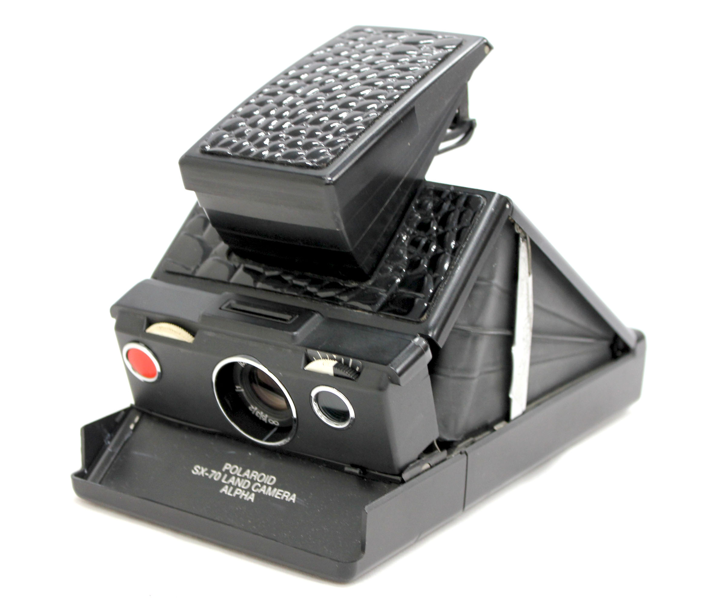 Japan Used Camera Shop | Vintage Polaroid SX-70 Land Camera Alpha  Custom Black Crocodile Skin from Japan