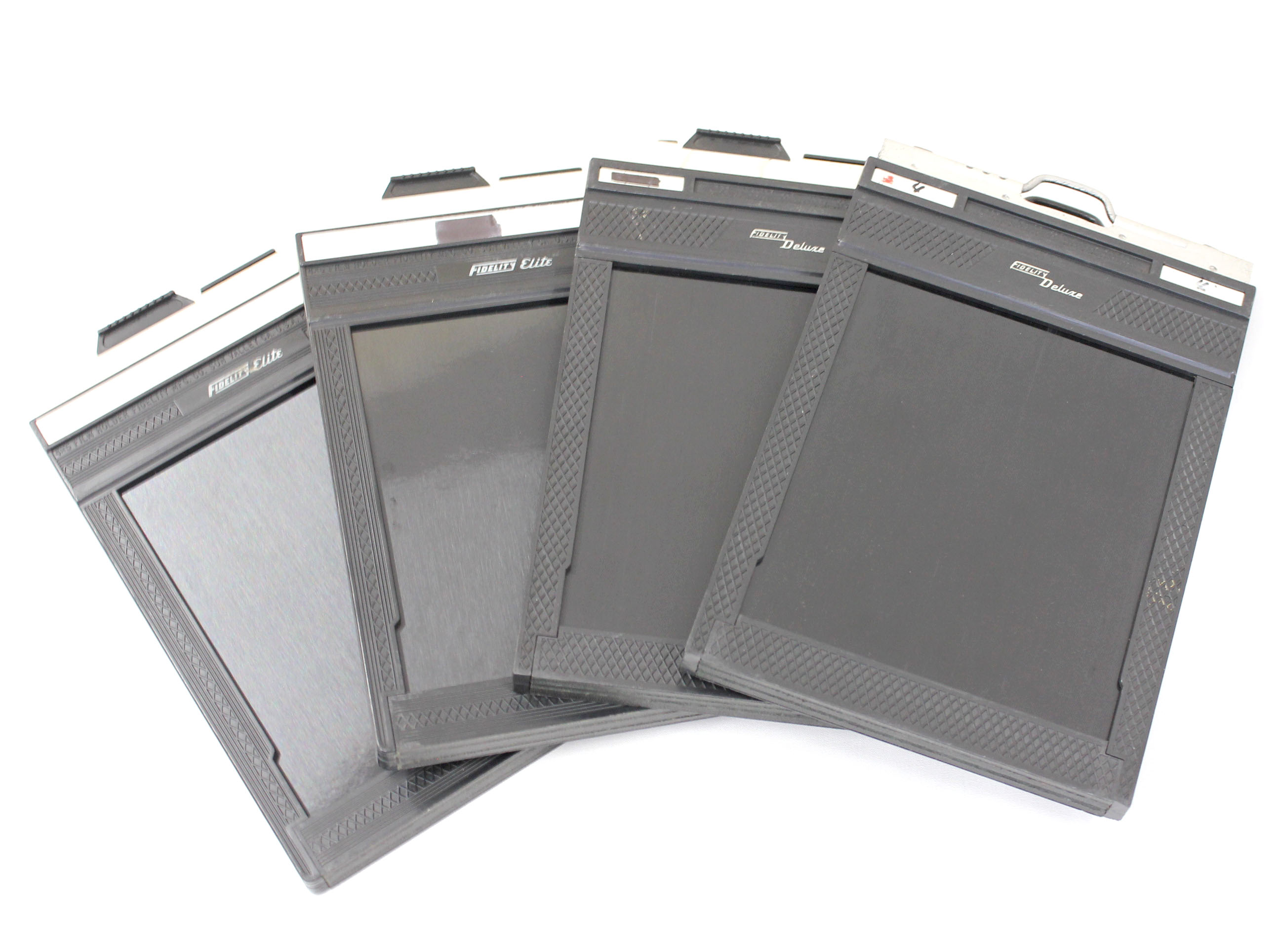 Japan Used Camera Shop | Fidelity Deluxe / Elite 4x5 Cut Sheet Film Holder Lot of 4 from Japan