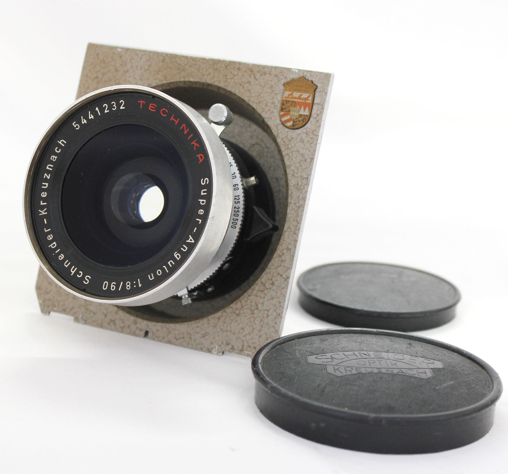 Schneider Kreuznach Technika Super Angulon 90mm F/8 Copal No.0 Shutter Linhof Board from Japan