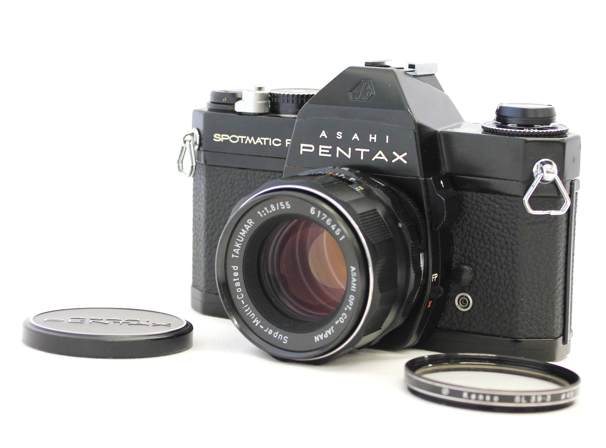 Asahi Pentax Spotmatic F SPF 35mm SLR Camera Black w/ SMC Super-Multi-Coated Takumar 55mm F/1.8 Lens from Japan Photo 0