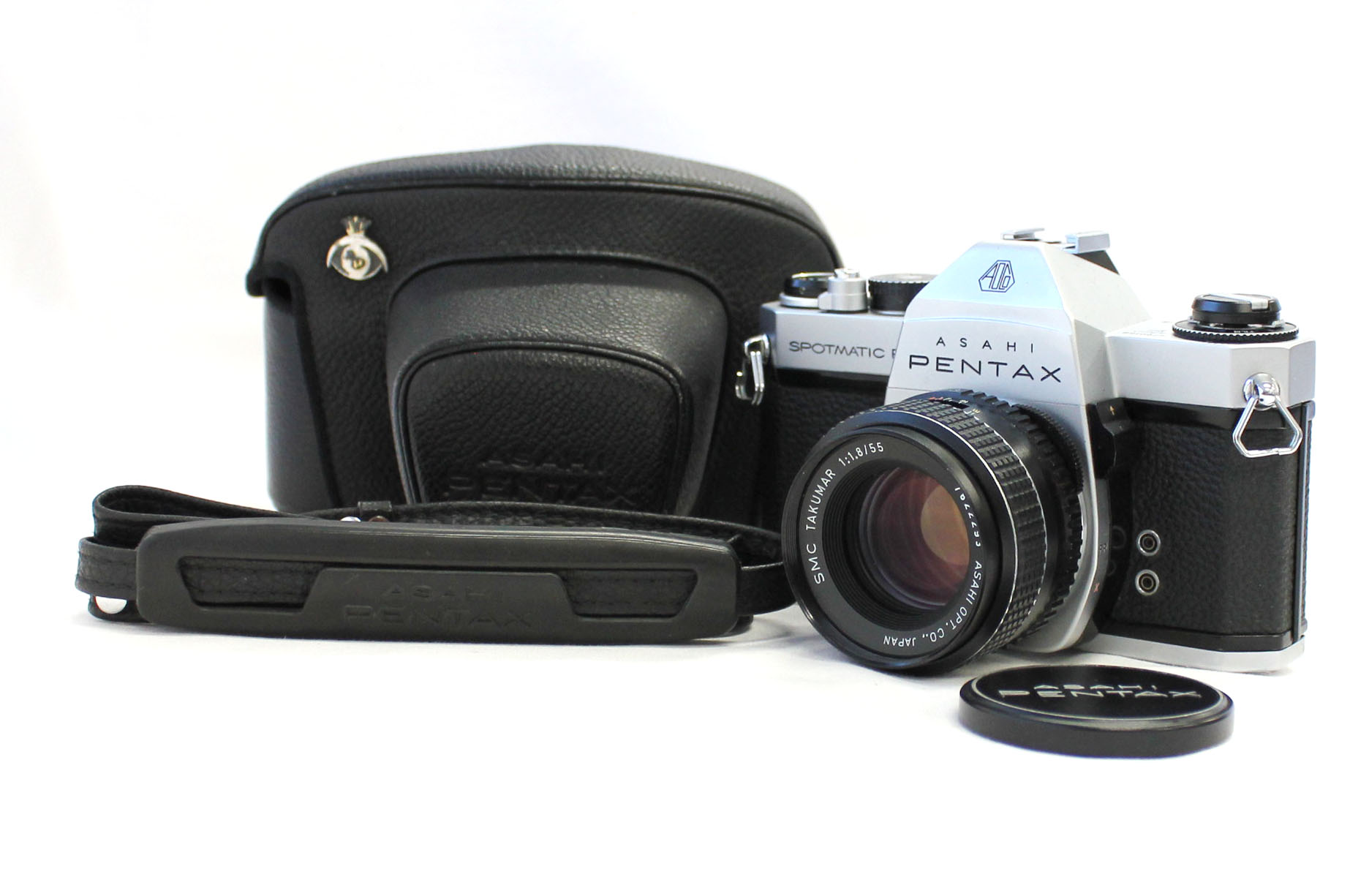 Asahi Pentax Spotmatic F SPF 35mm SLR Camera with SMC Takumar 55mm F/1.8 Lens and Case from Japan Photo 0