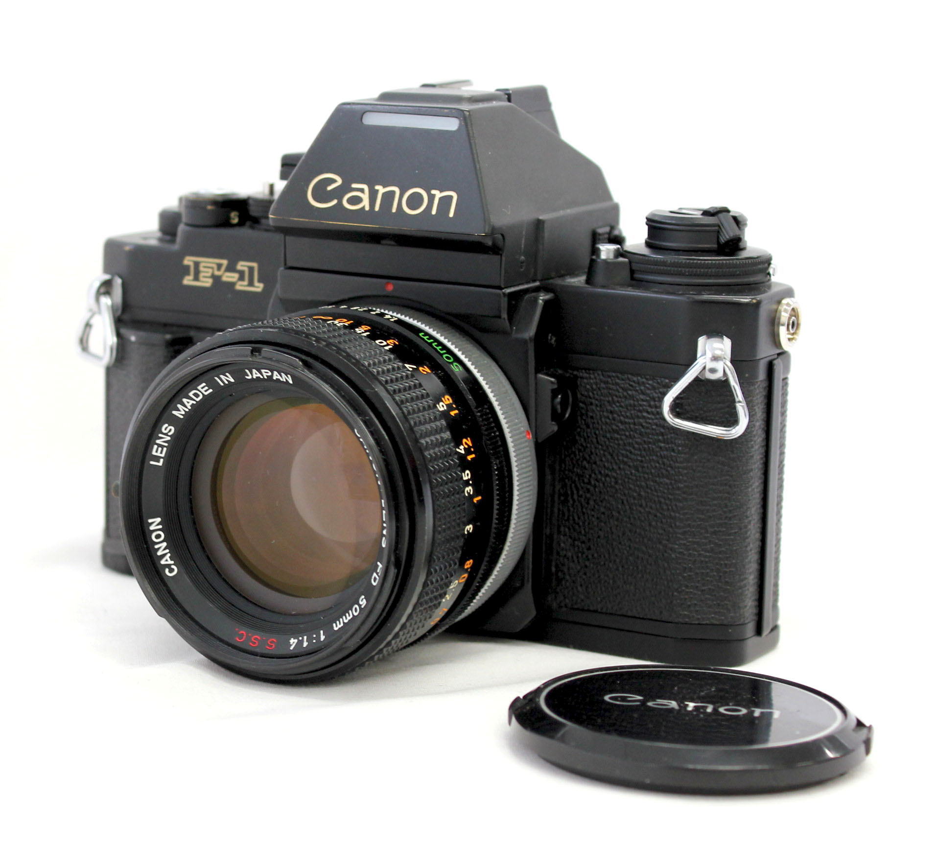 Canon AE-1 Program 35mm SLR Film Camera Black with New FD NFD 50mm 