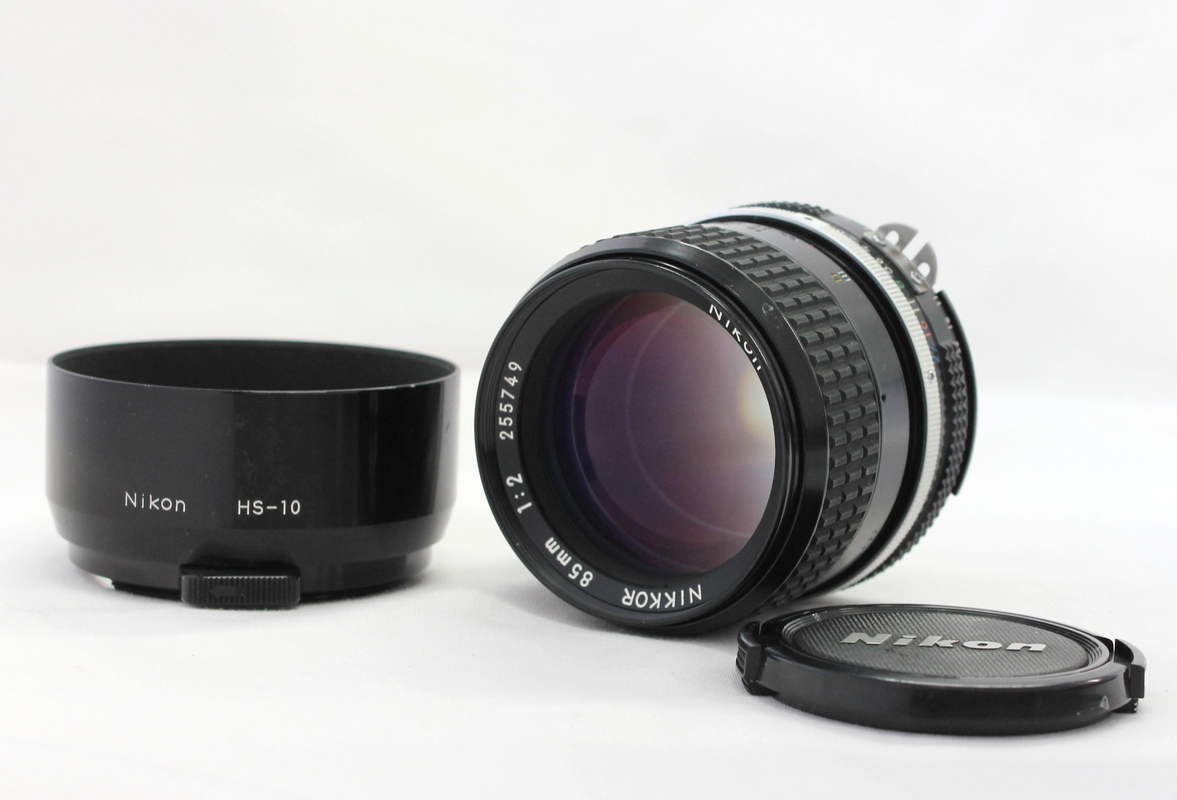 Japan Used Camera Shop | Nikon Ai Nikkor 85mm F/2 MF Telephoto Portrait Lens with Hood HS-10 from Japan